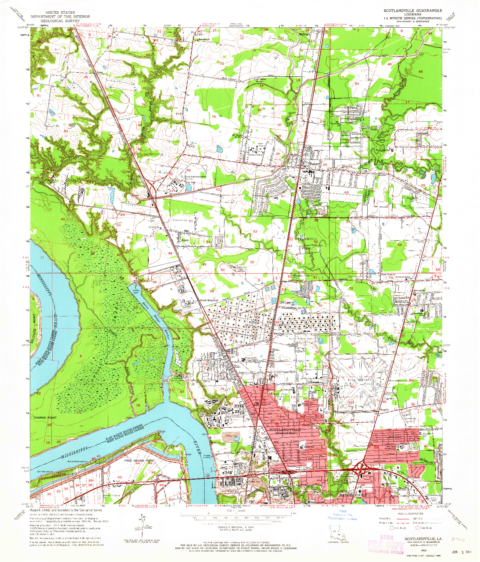 USGS 1:24000-SCALE QUADRANGLE FOR SCOTLANDVILLE, LA 1963