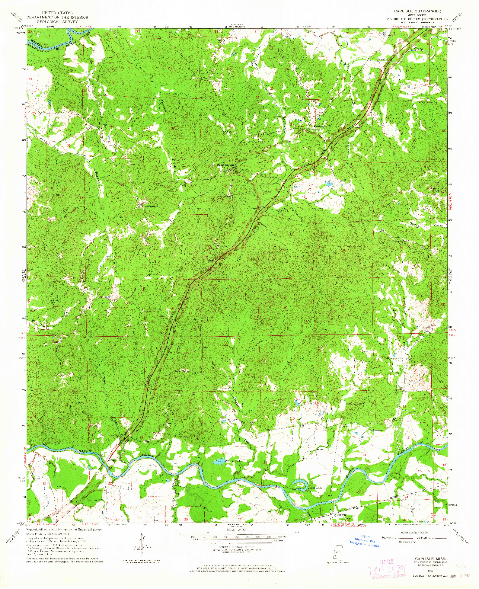 USGS 1:24000-SCALE QUADRANGLE FOR CARLISLE, MS 1963