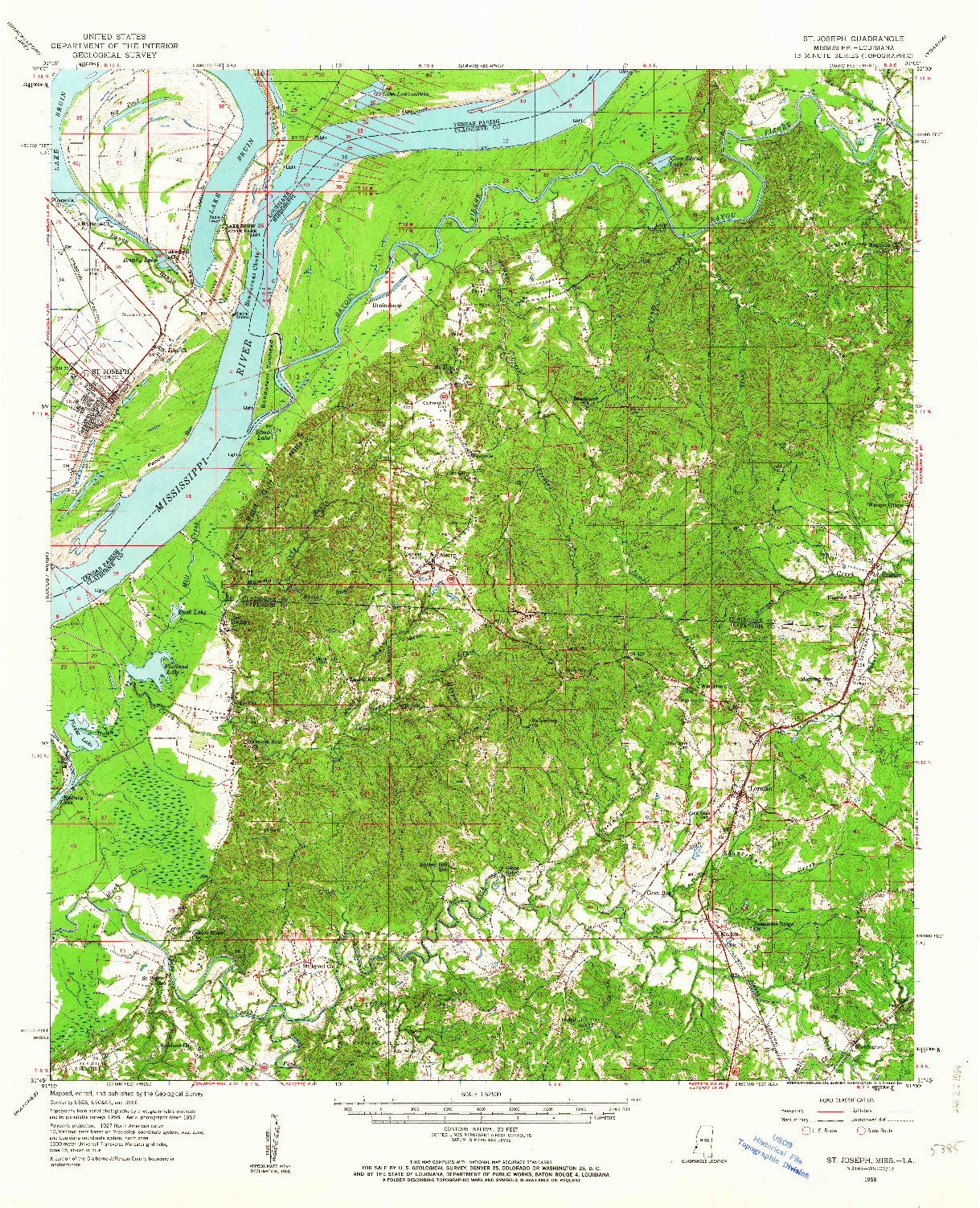 USGS 1:62500-SCALE QUADRANGLE FOR ST. JOSEPH, MS 1958