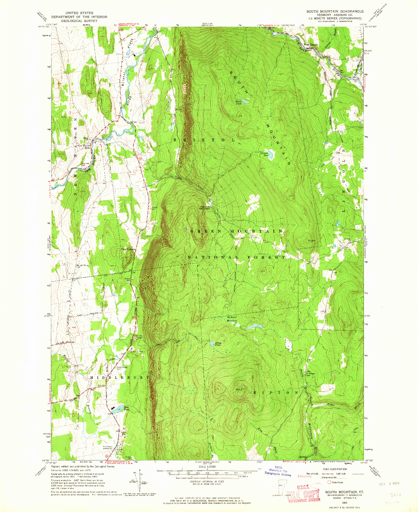 USGS 1:24000-SCALE QUADRANGLE FOR SOUTH MOUNTAIN, VT 1963