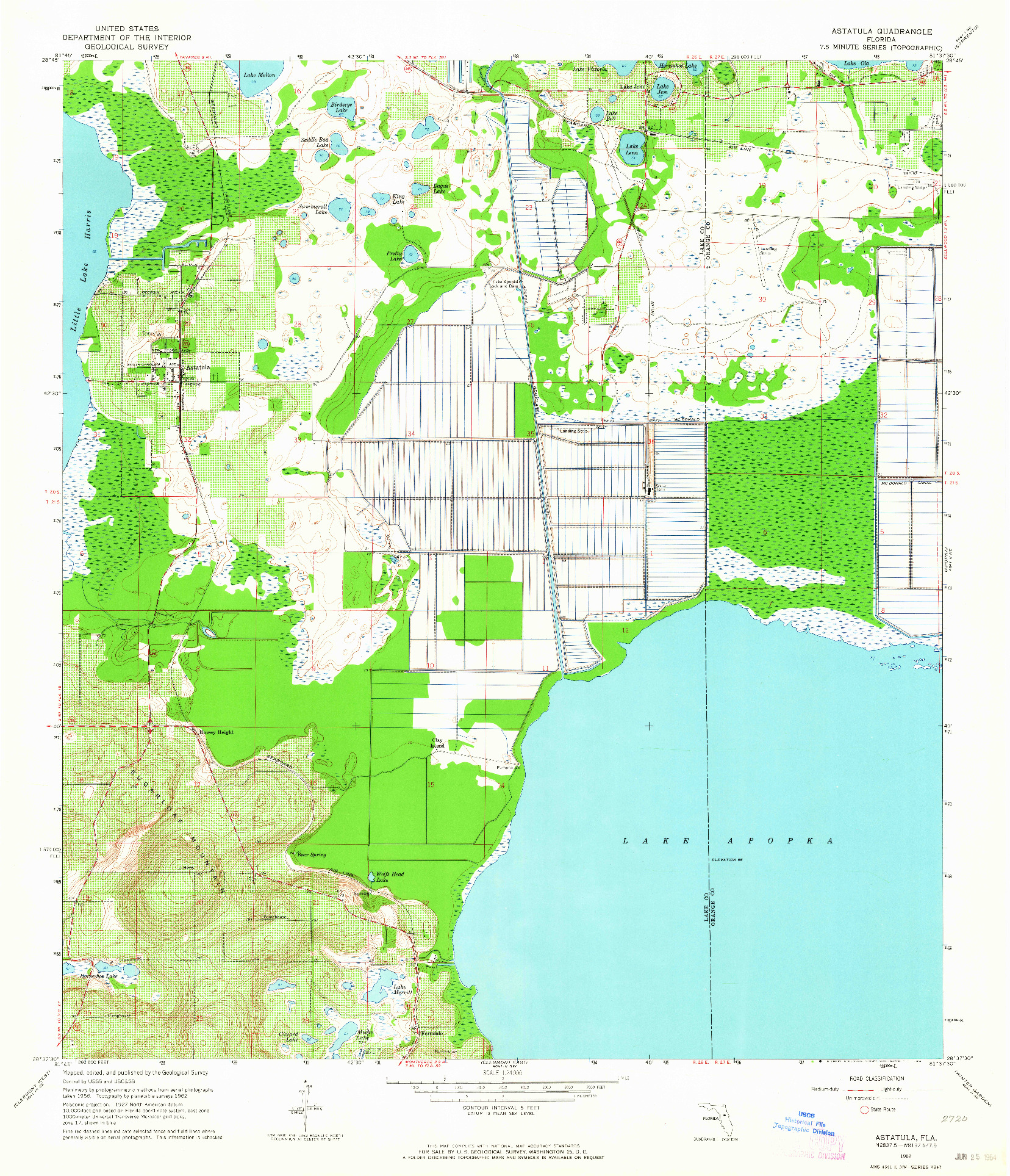 USGS 1:24000-SCALE QUADRANGLE FOR ASTATULA, FL 1962