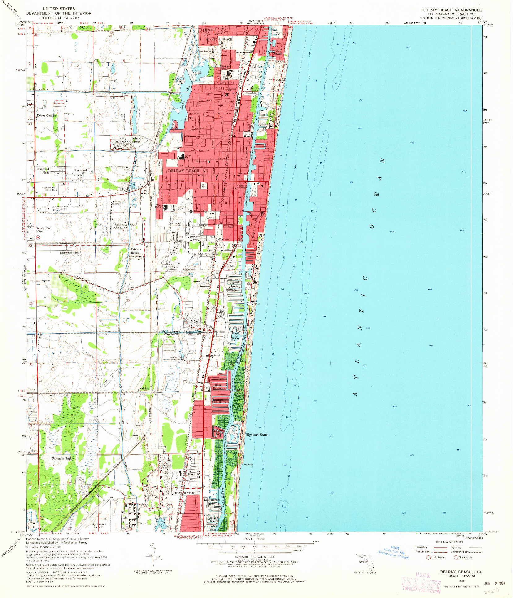 USGS 1:24000-SCALE QUADRANGLE FOR DELRAY BEACH, FL 1962