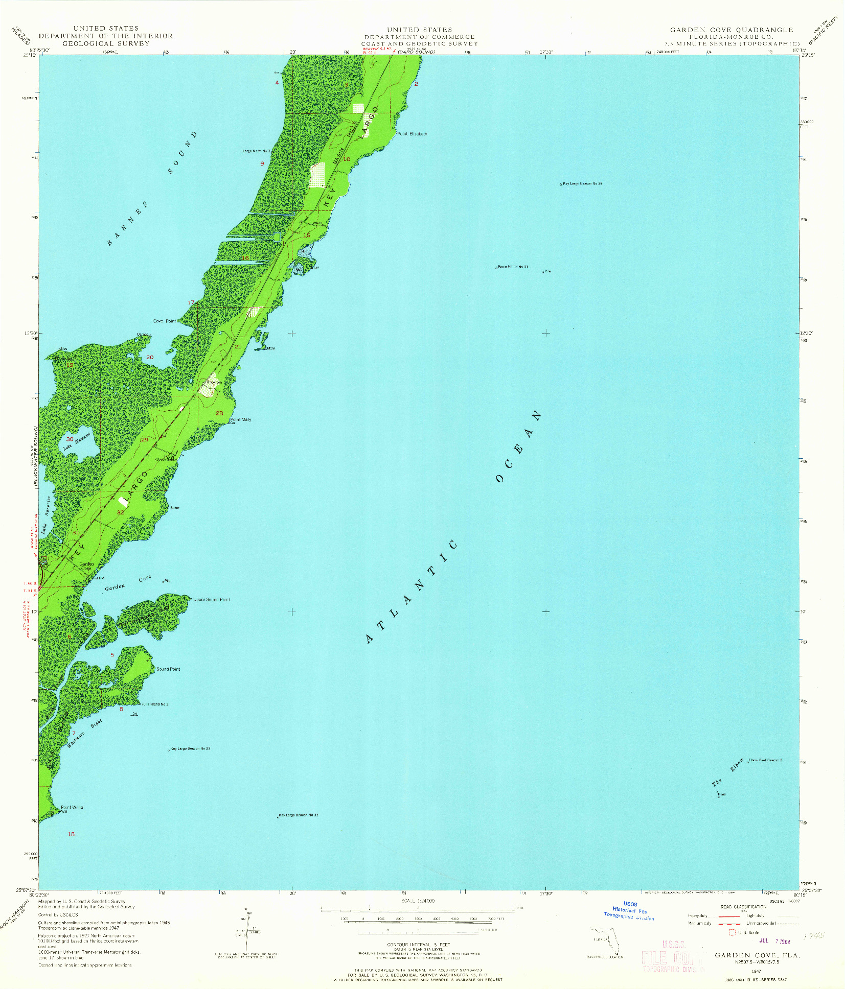 USGS 1:24000-SCALE QUADRANGLE FOR GARDEN COVE, FL 1947