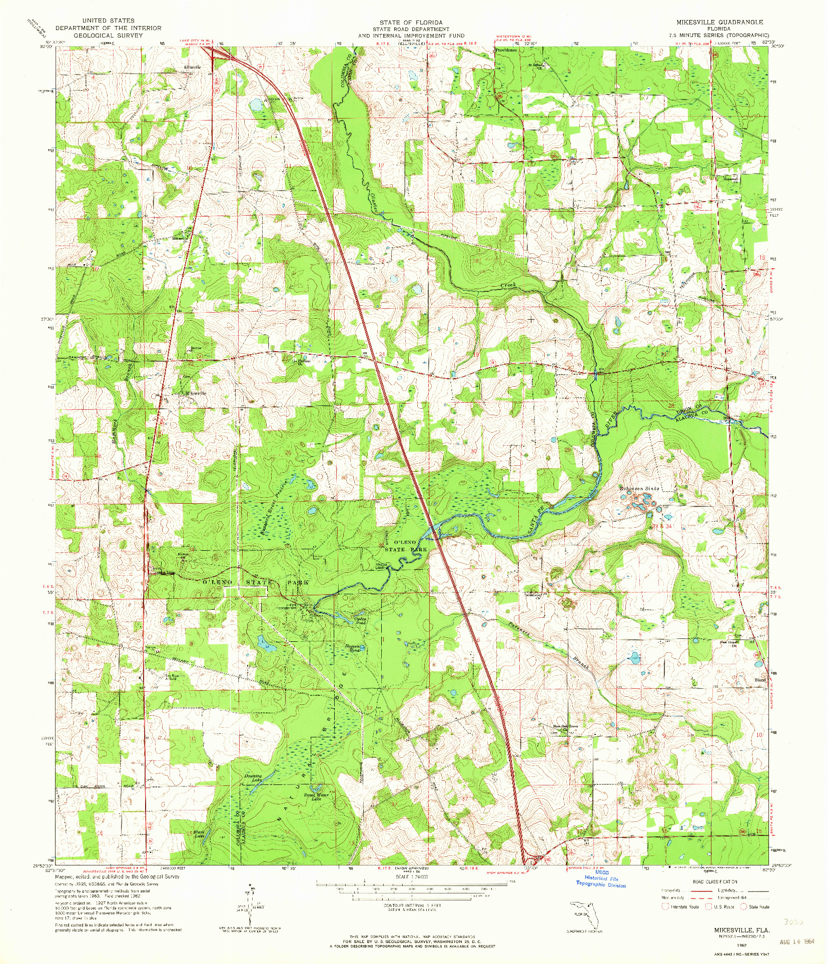 USGS 1:24000-SCALE QUADRANGLE FOR MIKESVILLE, FL 1962