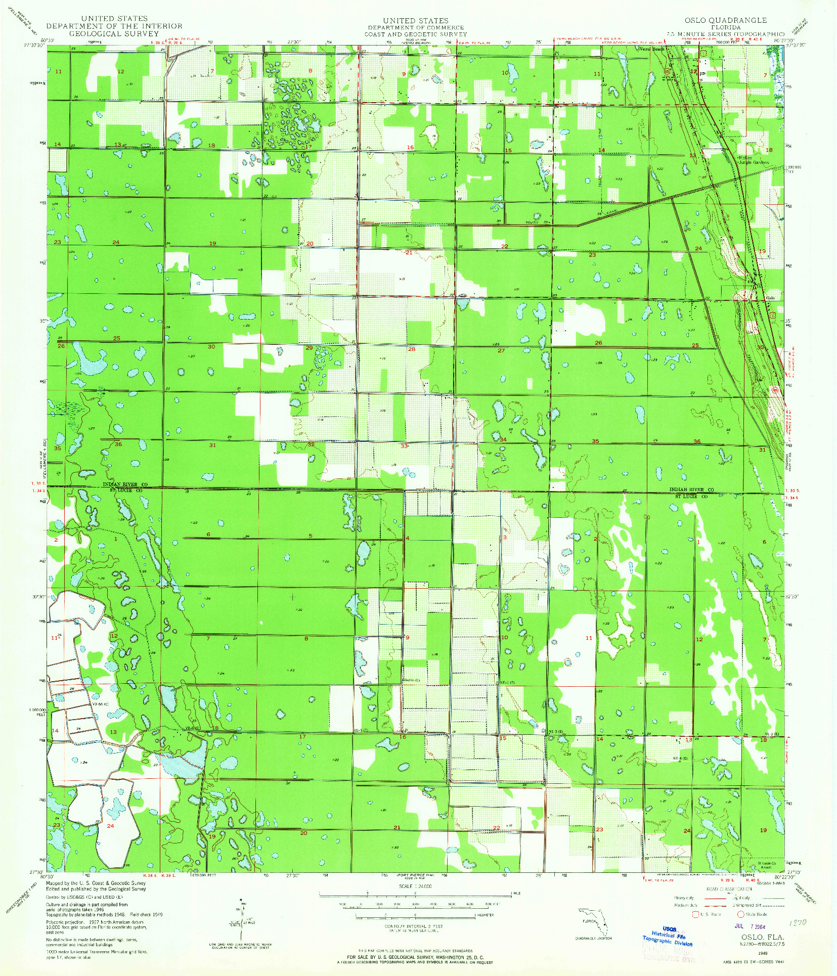 USGS 1:24000-SCALE QUADRANGLE FOR OSLO, FL 1949