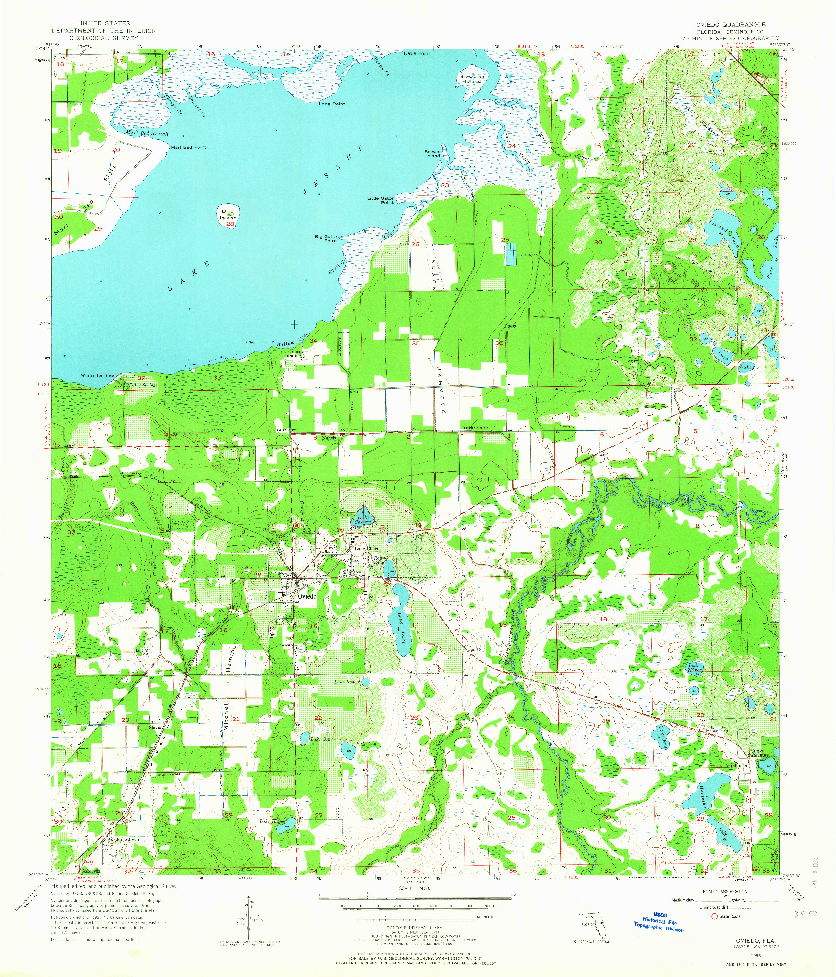 USGS 1:24000-SCALE QUADRANGLE FOR OVIEDO, FL 1956