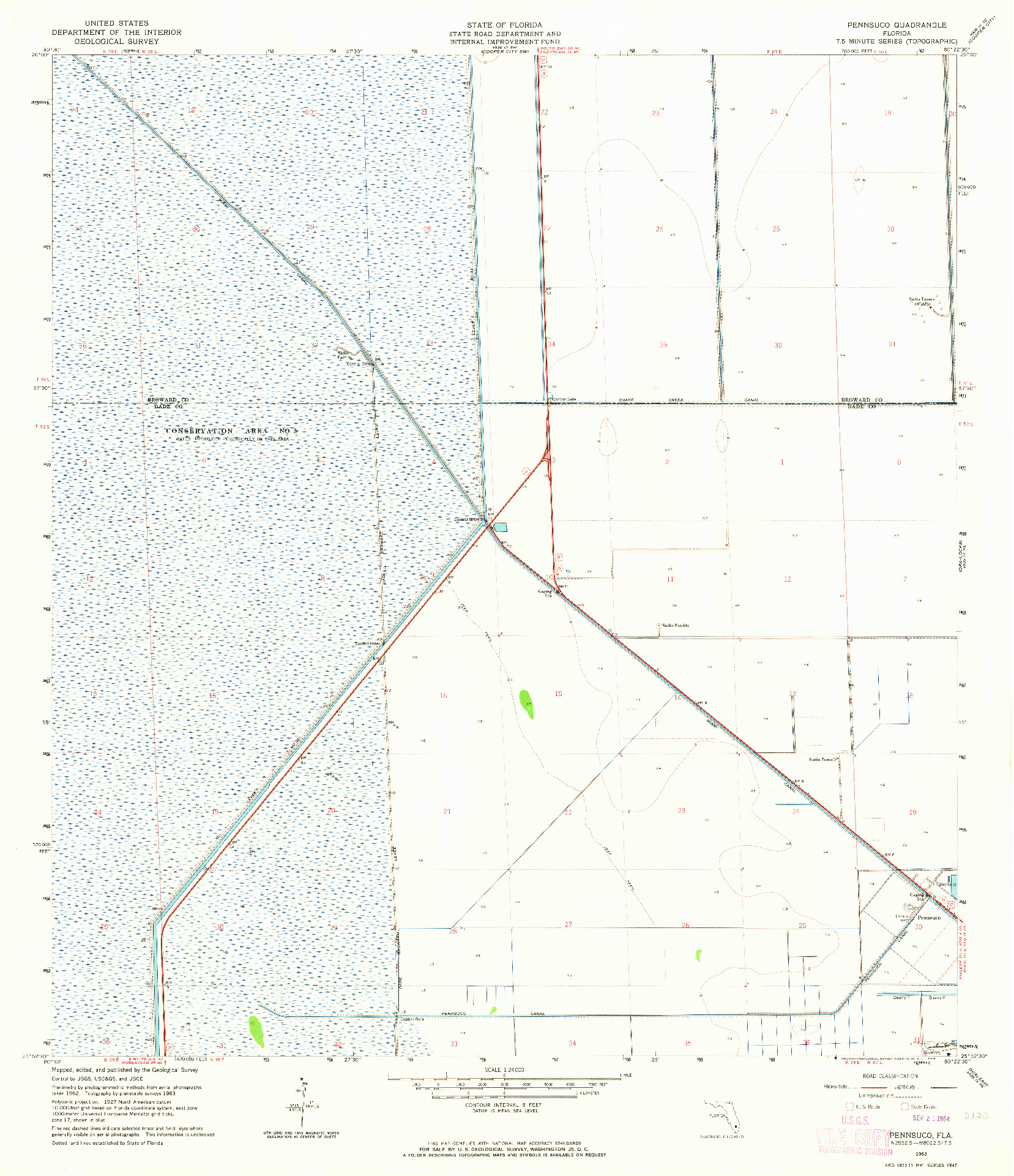 USGS 1:24000-SCALE QUADRANGLE FOR PENNSUCO, FL 1963