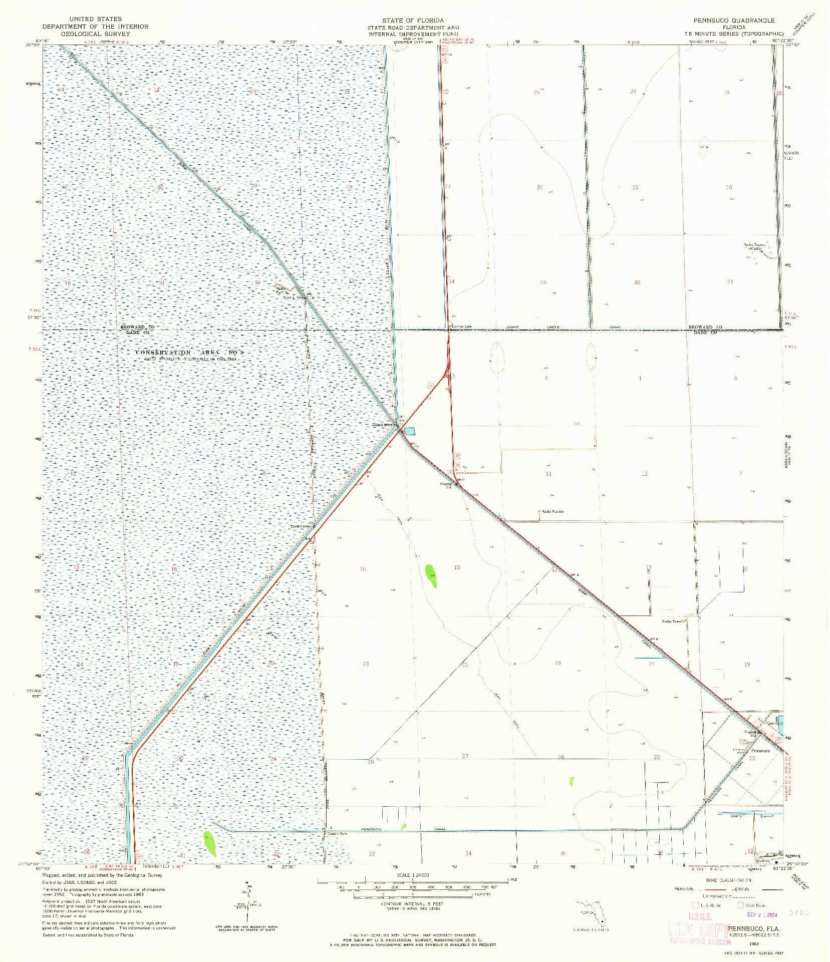 USGS 1:24000-SCALE QUADRANGLE FOR PENNSUCO, FL 1963