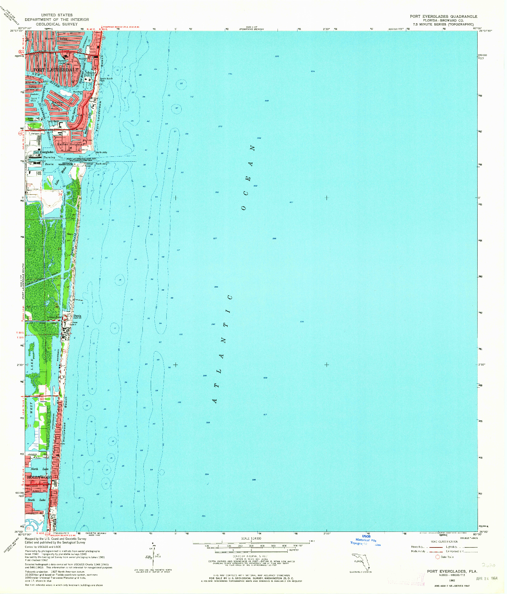 USGS 1:24000-SCALE QUADRANGLE FOR PORT EVERGLADES, FL 1962