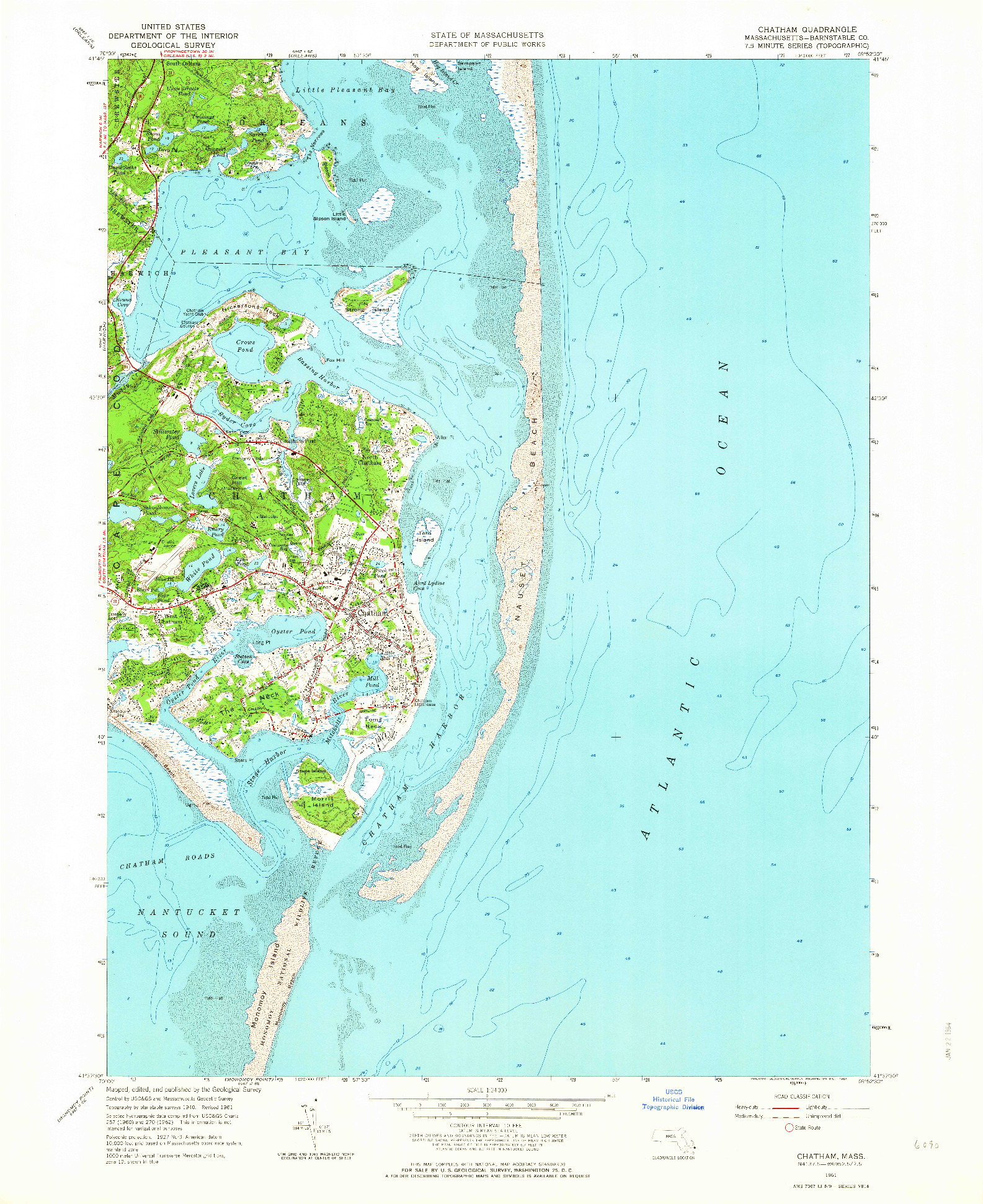 USGS 1:24000-SCALE QUADRANGLE FOR CHATHAM, MA 1961