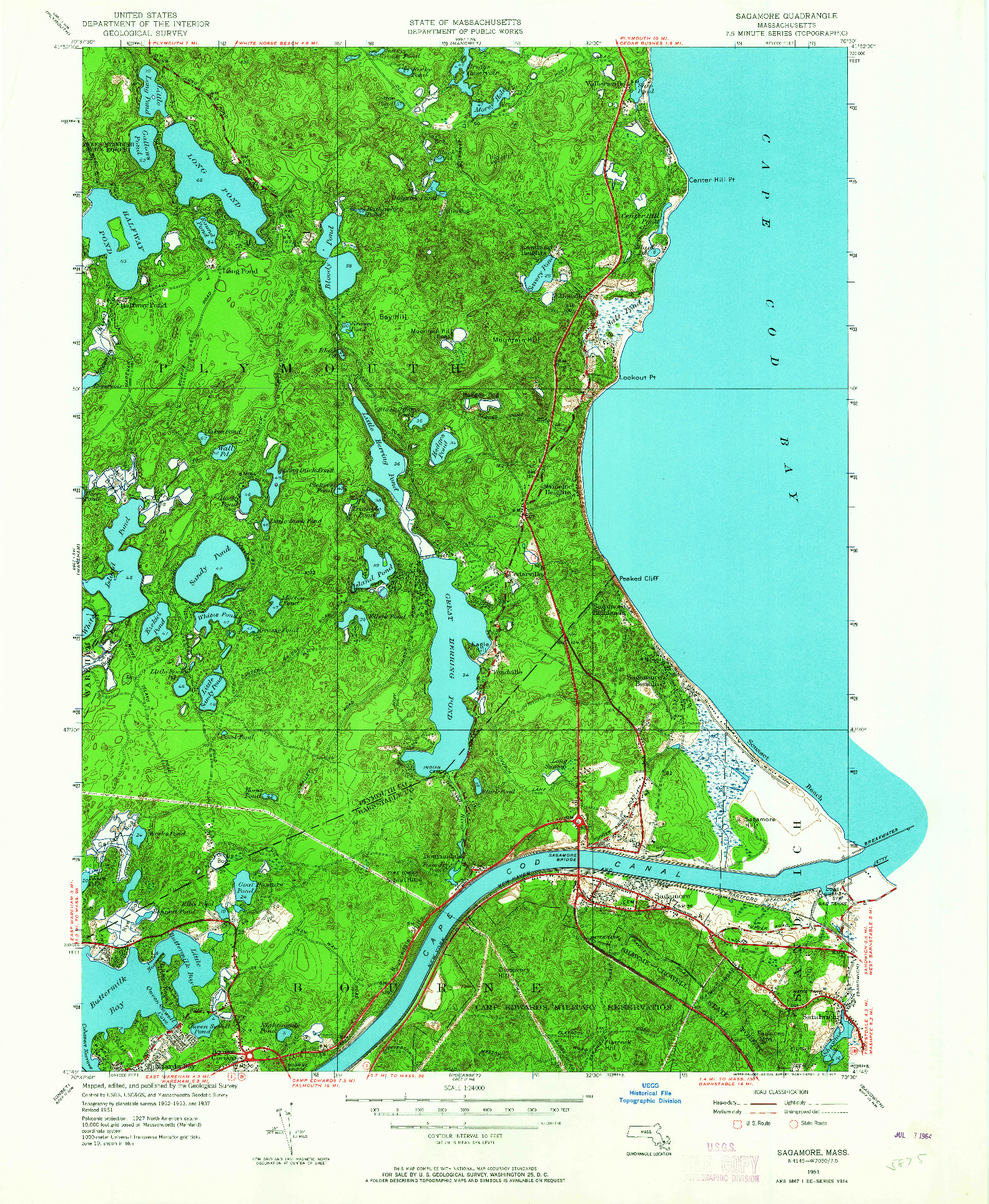 USGS 1:24000-SCALE QUADRANGLE FOR SAGAMORE, MA 1951