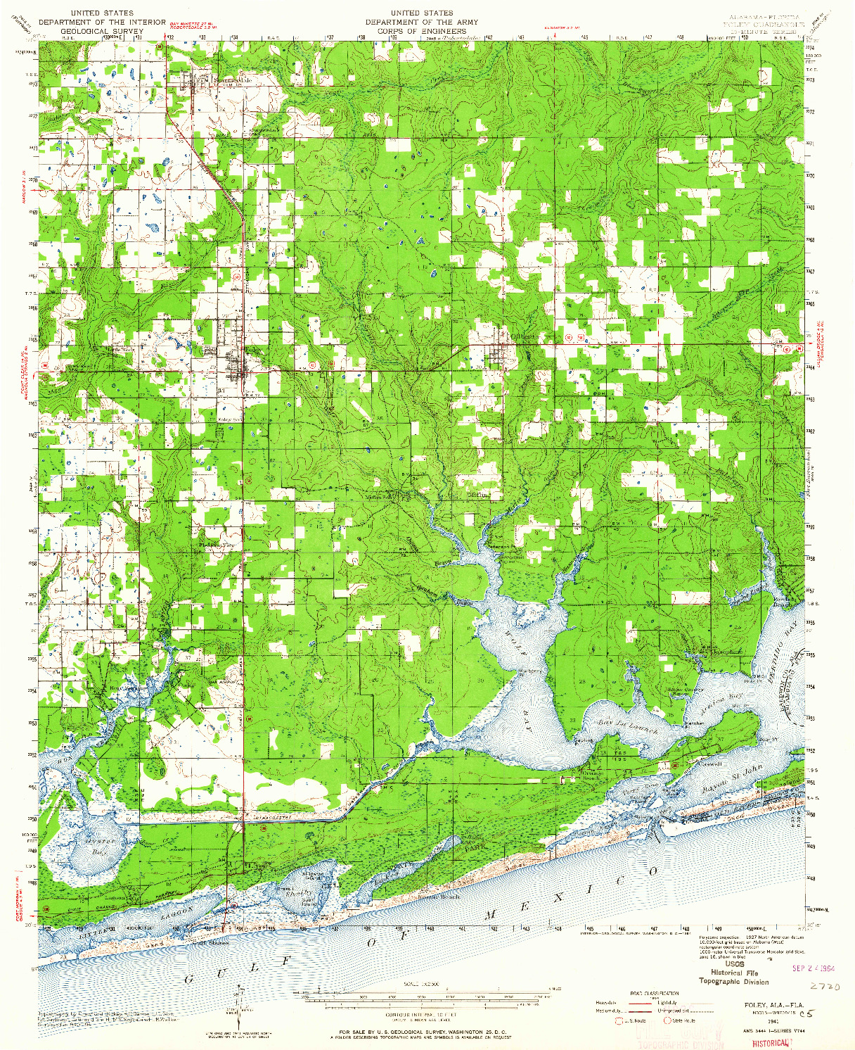 USGS 1:62500-SCALE QUADRANGLE FOR FOLEY, AL 1941