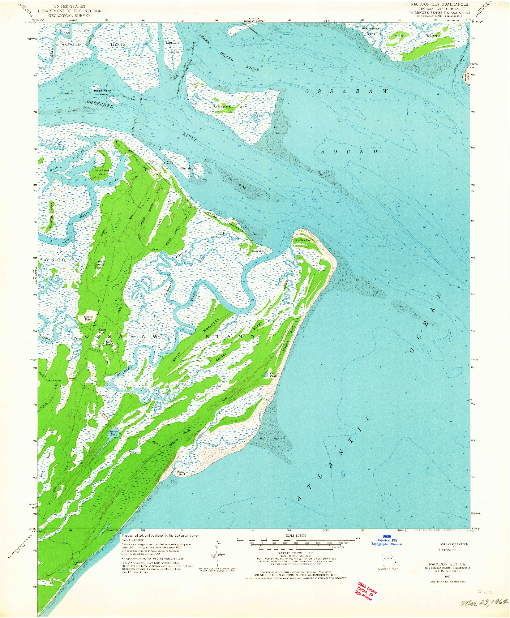 USGS 1:24000-SCALE QUADRANGLE FOR RACCOON KEY, GA 1957