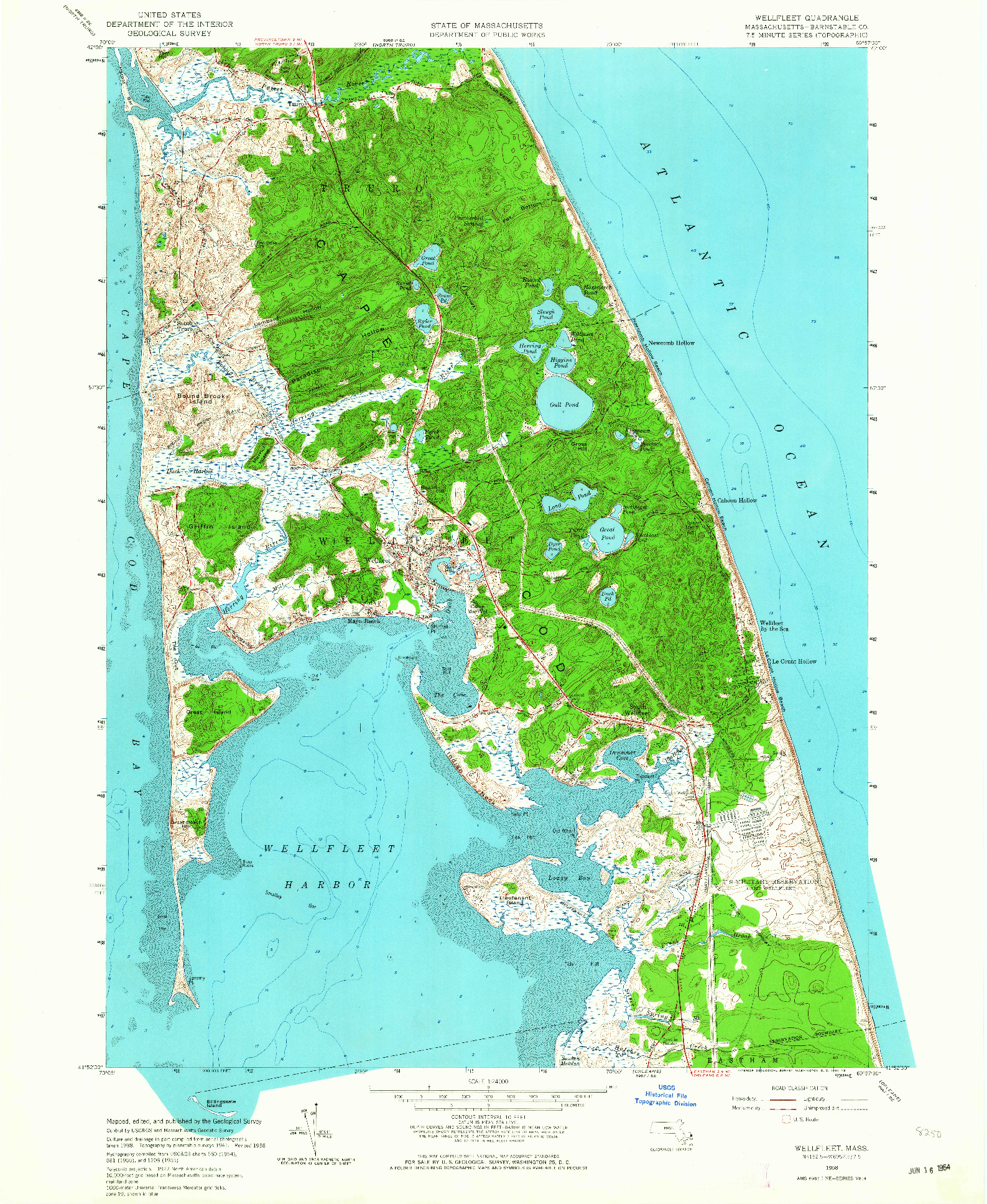 USGS 1:24000-SCALE QUADRANGLE FOR WELLFLEET, MA 1958