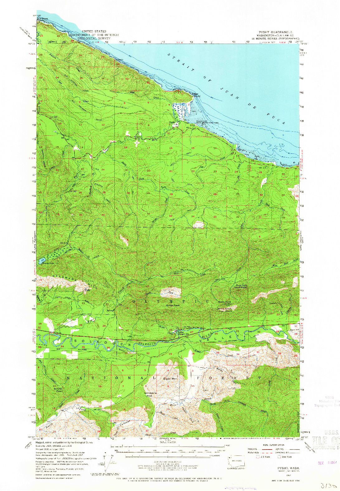 USGS 1:62500-SCALE QUADRANGLE FOR PYSHT, WA 1957