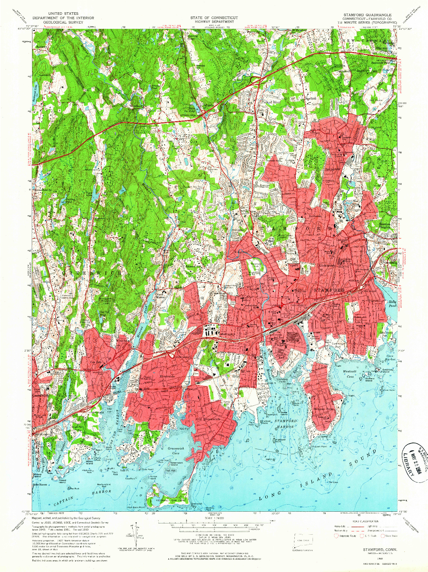 USGS 1:24000-SCALE QUADRANGLE FOR STAMFORD, CT 1960