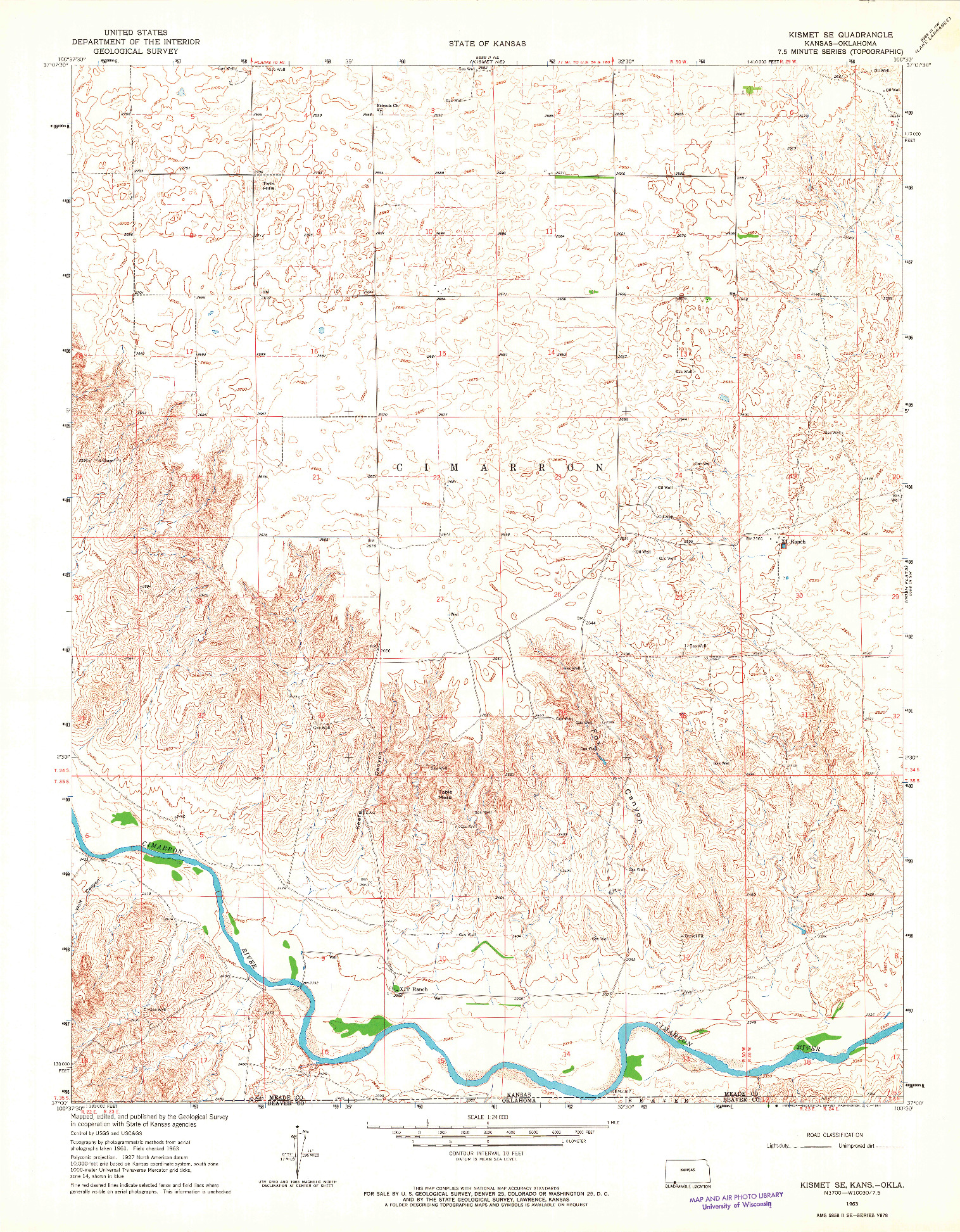 USGS 1:24000-SCALE QUADRANGLE FOR KISMET SE, KS 1963