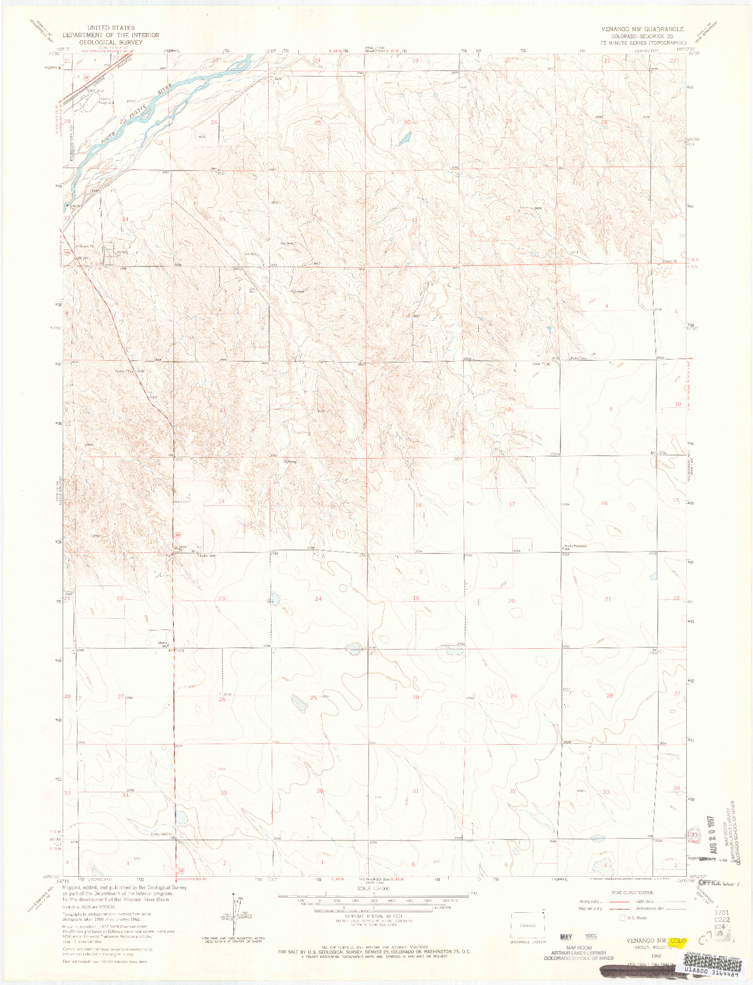 USGS 1:24000-SCALE QUADRANGLE FOR VENANGO NW, CO 1962