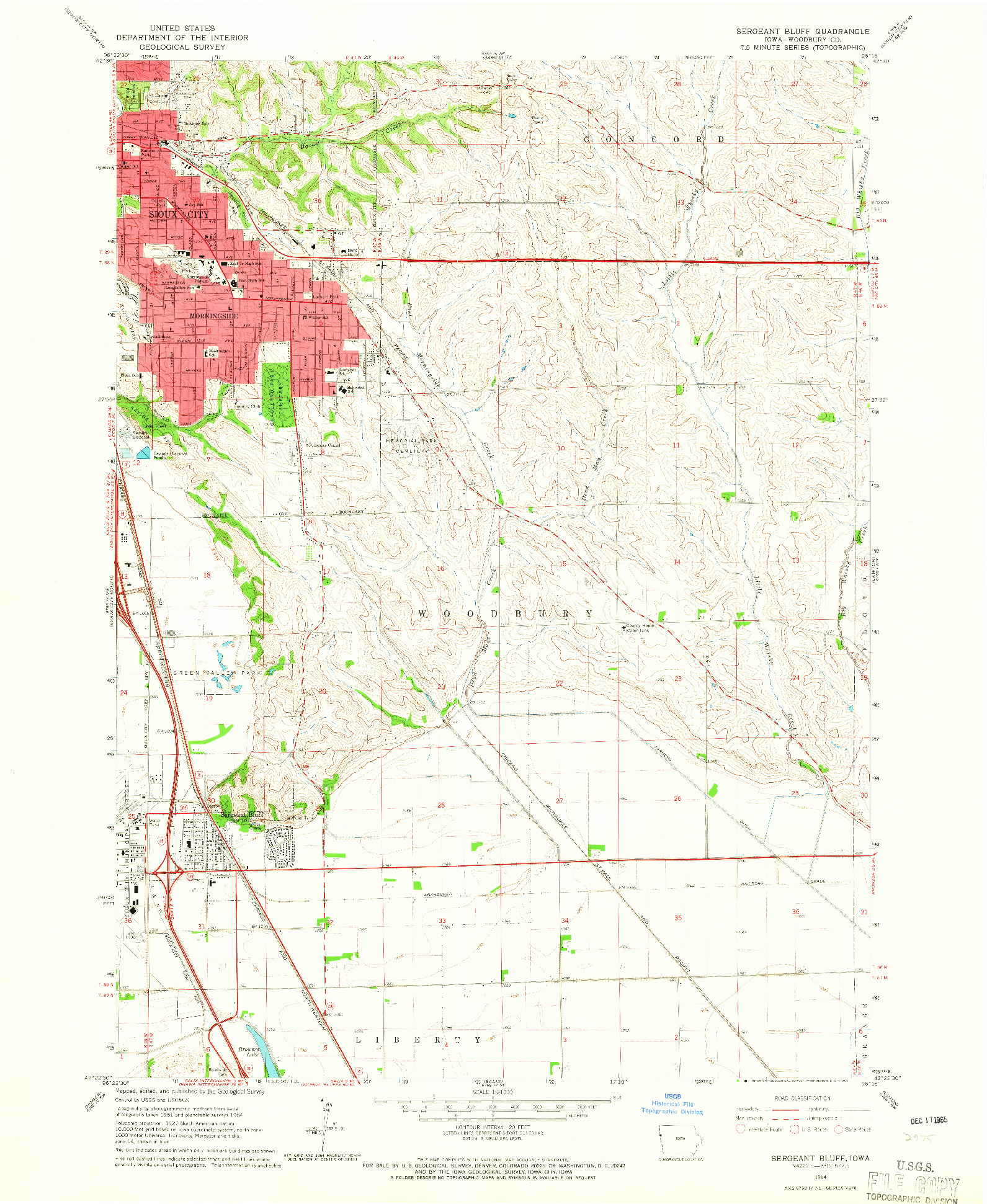 USGS 1:24000-SCALE QUADRANGLE FOR SERGEANT BLUFF, IA 1964