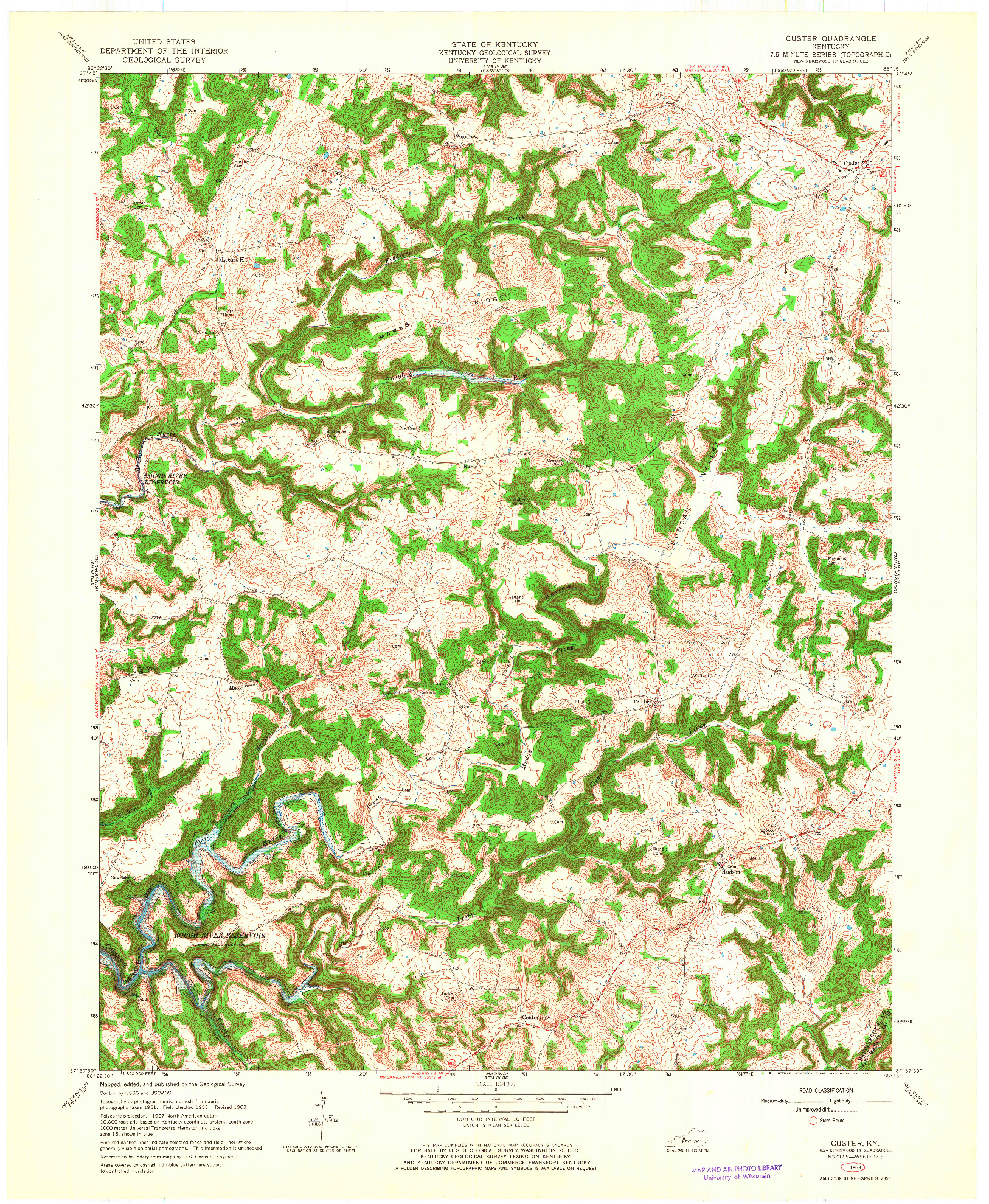 USGS 1:24000-SCALE QUADRANGLE FOR CUSTER, KY 1963