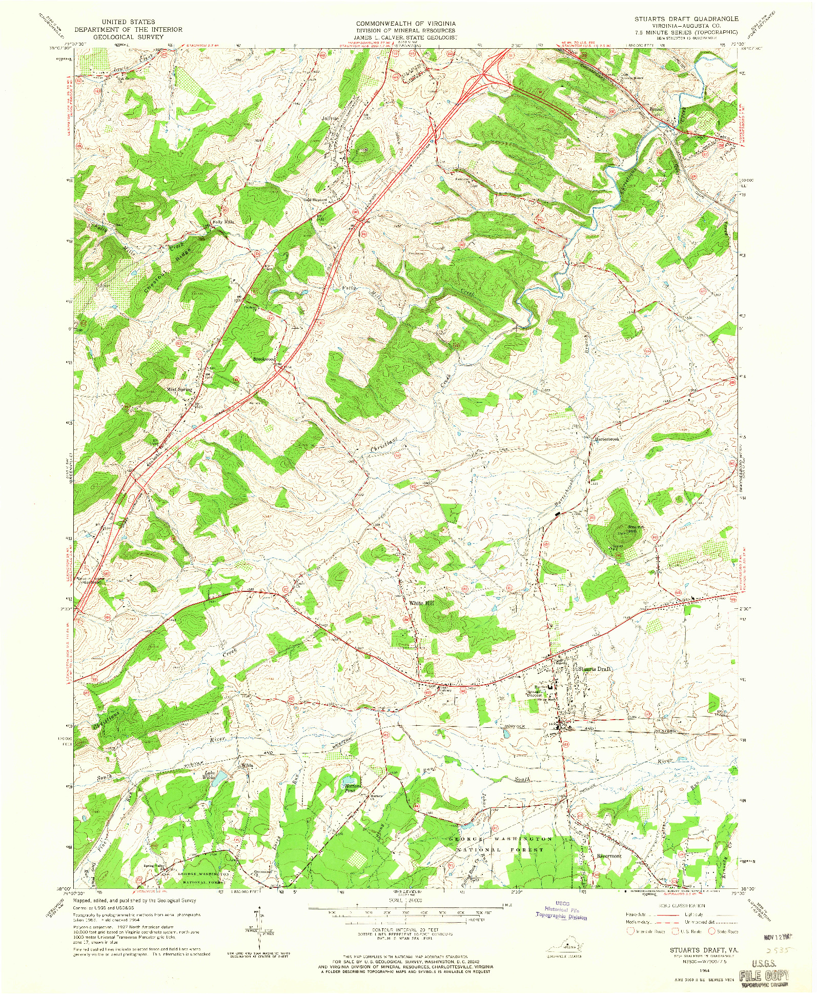 USGS 1:24000-SCALE QUADRANGLE FOR STUARTS DRAFT, VA 1964