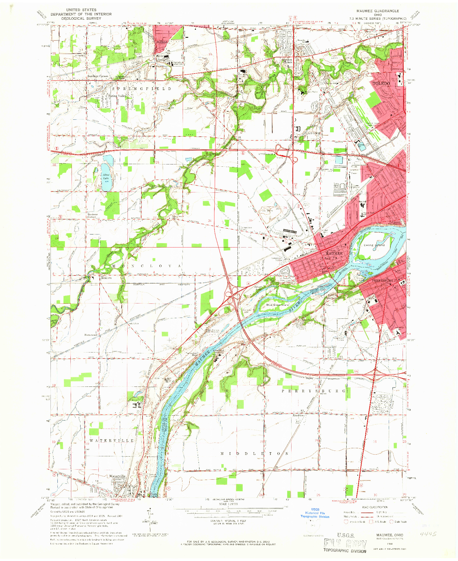 USGS 1:24000-SCALE QUADRANGLE FOR MAUMEE, OH 1964