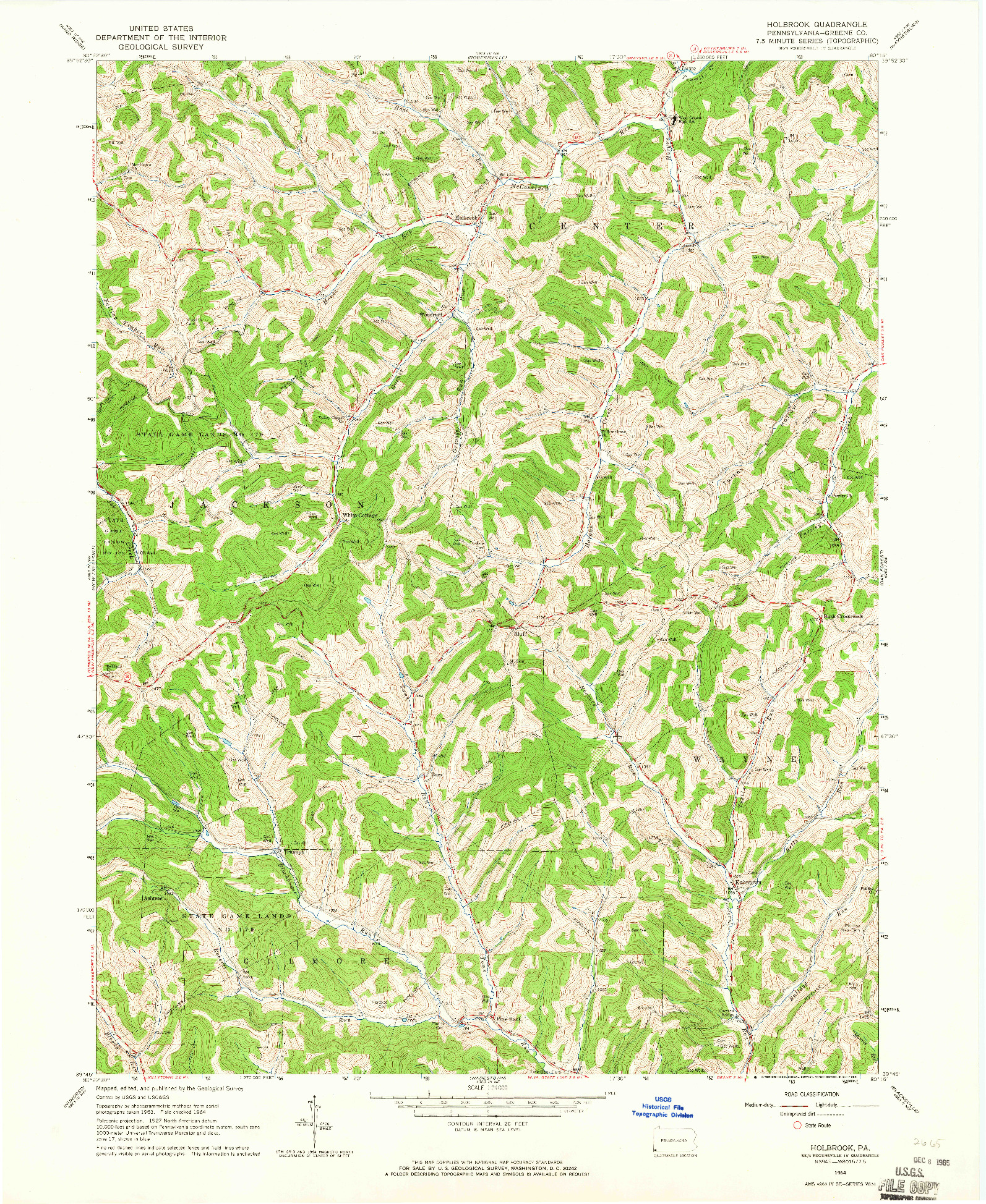 USGS 1:24000-SCALE QUADRANGLE FOR HOLBROOK, PA 1964