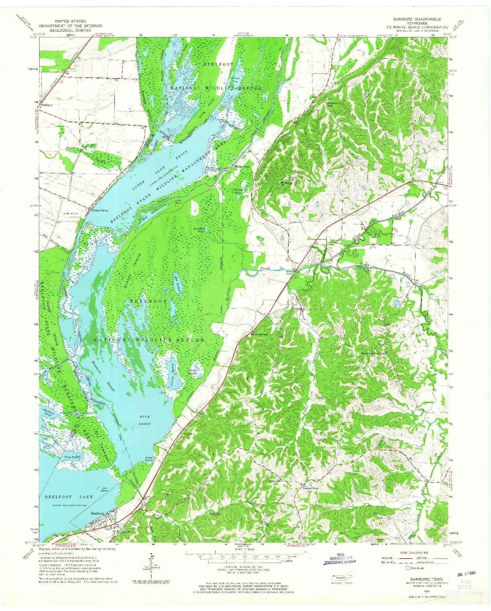 USGS 1:24000-SCALE QUADRANGLE FOR SAMBURG, TN 1964