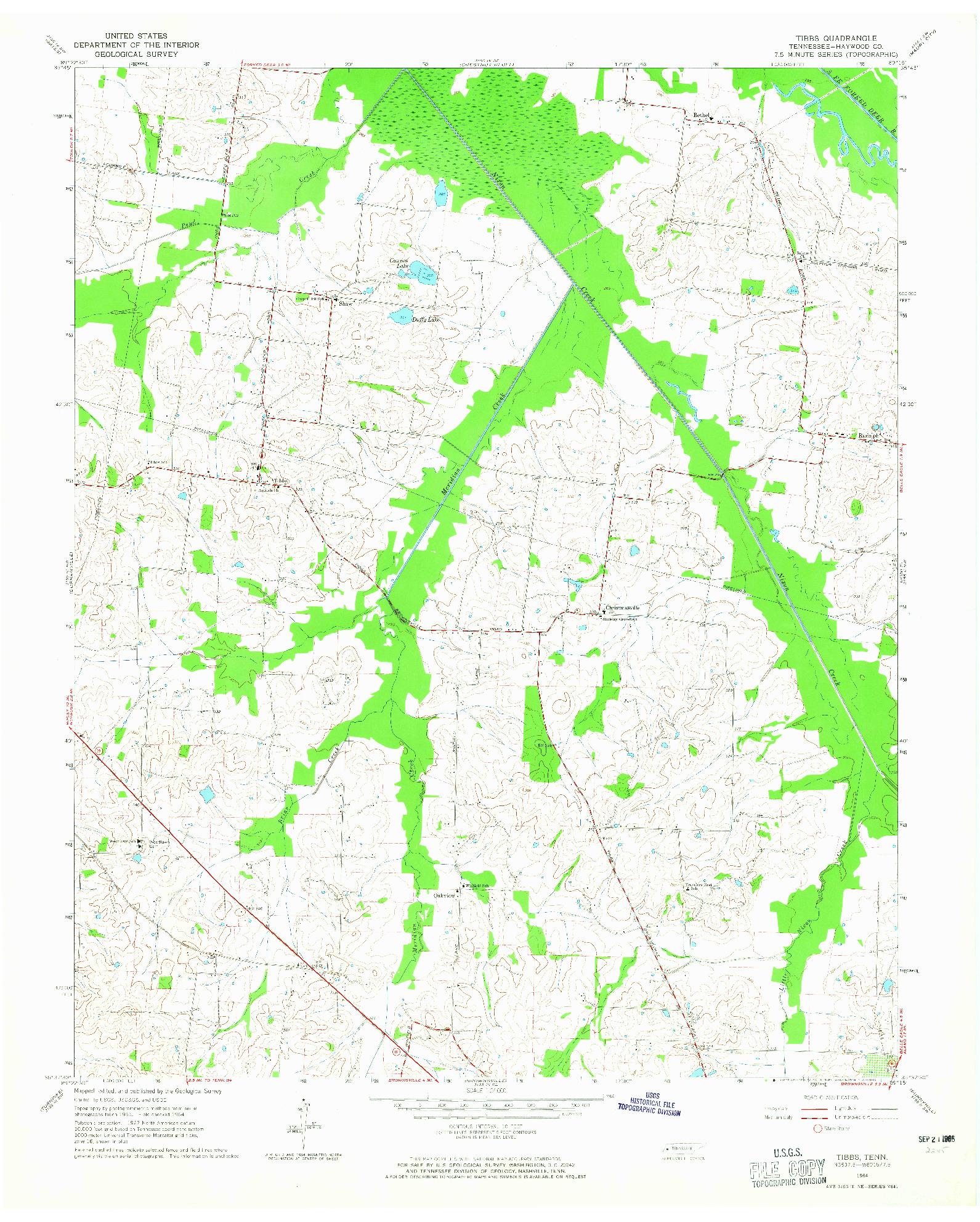 USGS 1:24000-SCALE QUADRANGLE FOR TIBBS, TN 1964