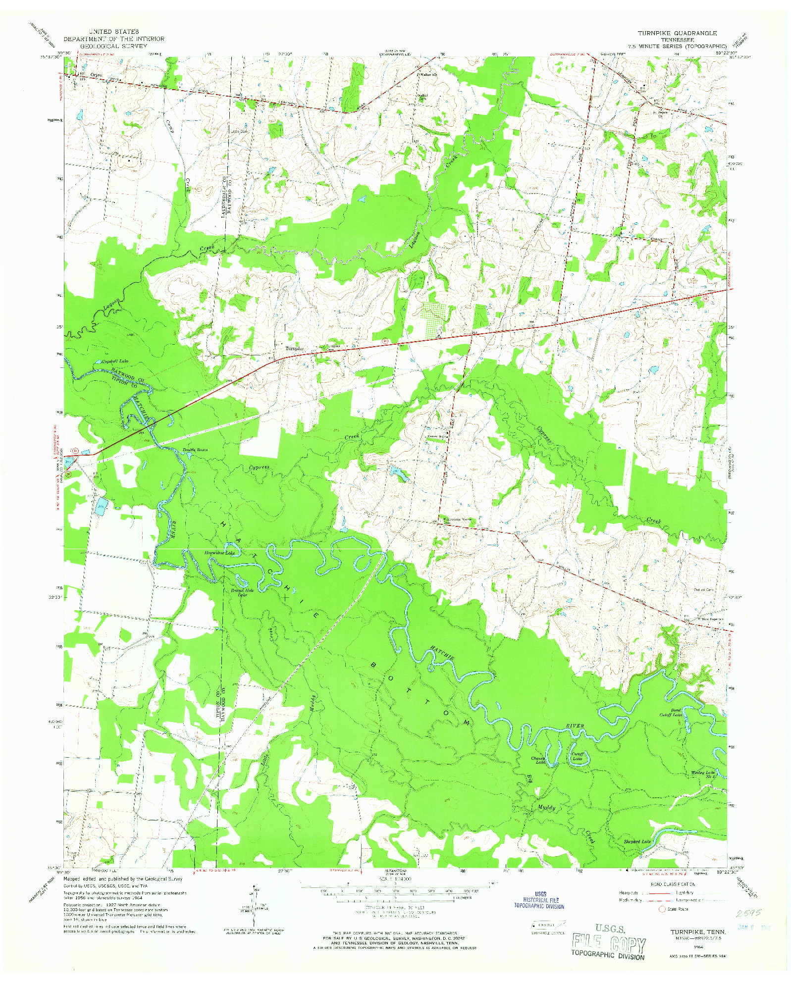 USGS 1:24000-SCALE QUADRANGLE FOR TURNPIKE, TN 1964