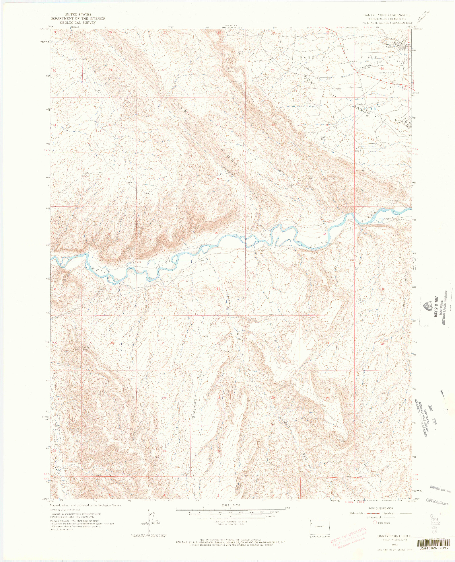 USGS 1:24000-SCALE QUADRANGLE FOR BANTY POINT, CO 1962