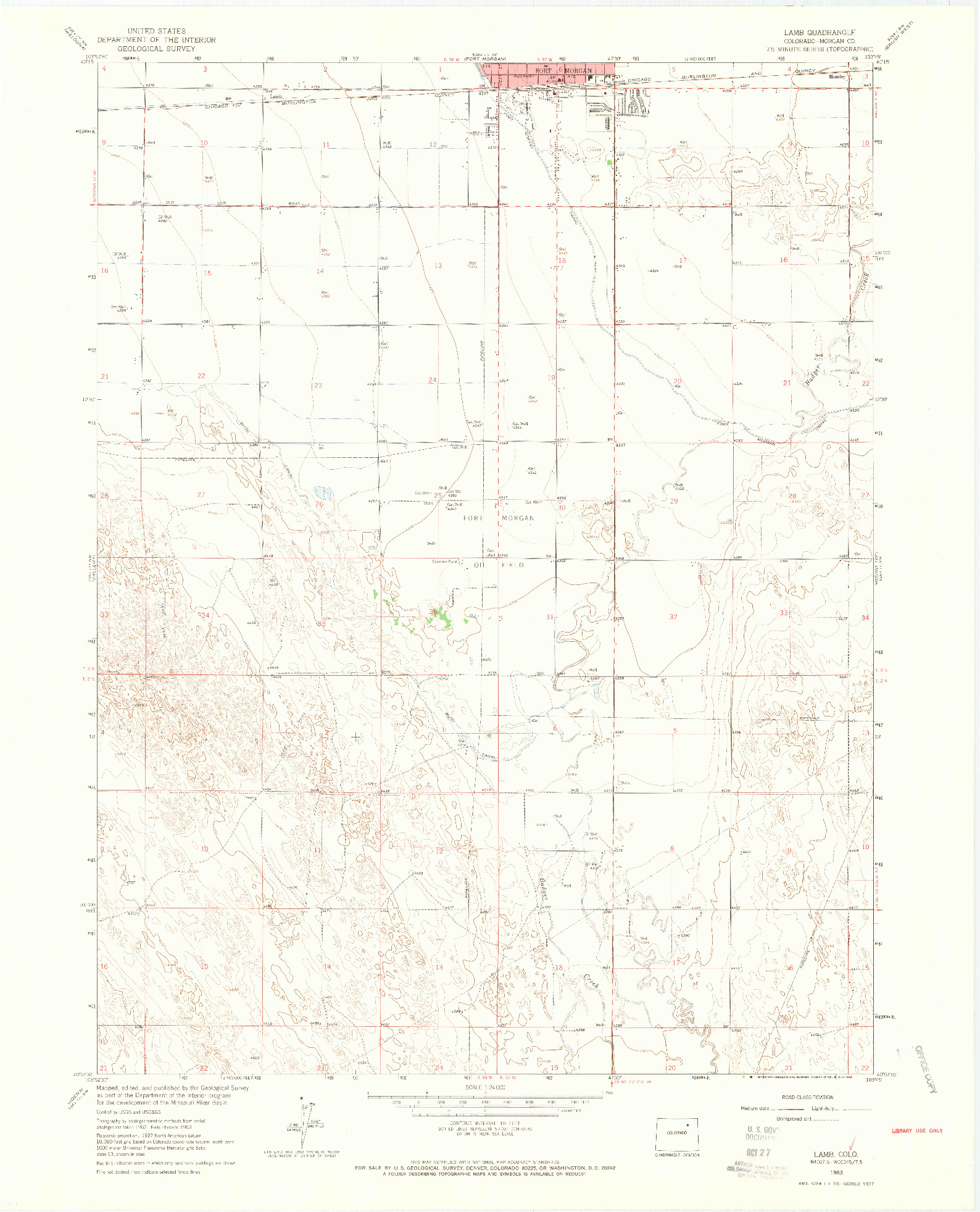 USGS 1:24000-SCALE QUADRANGLE FOR LAMB, CO 1963