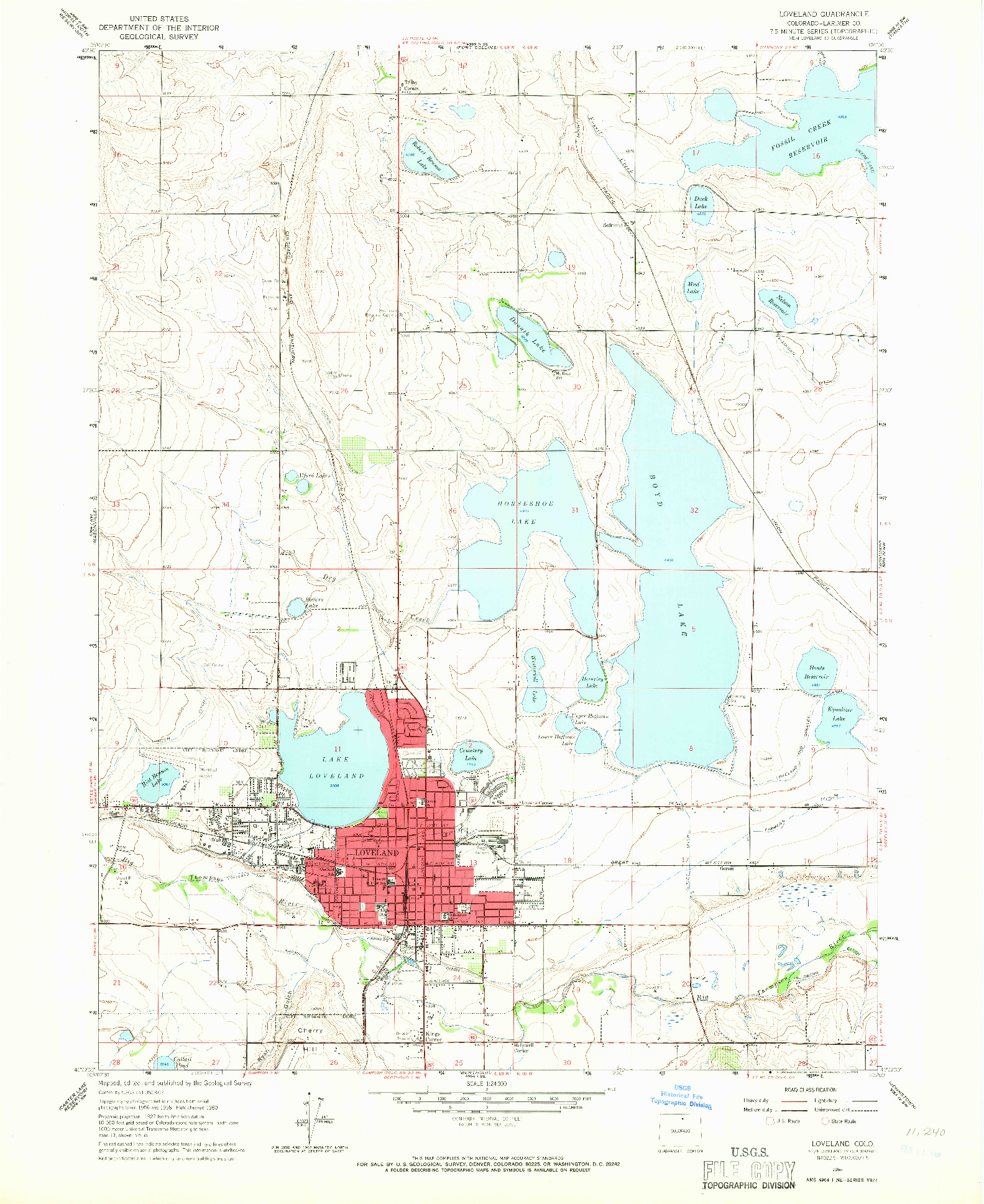 USGS 1:24000-SCALE QUADRANGLE FOR LOVELAND, CO 1960
