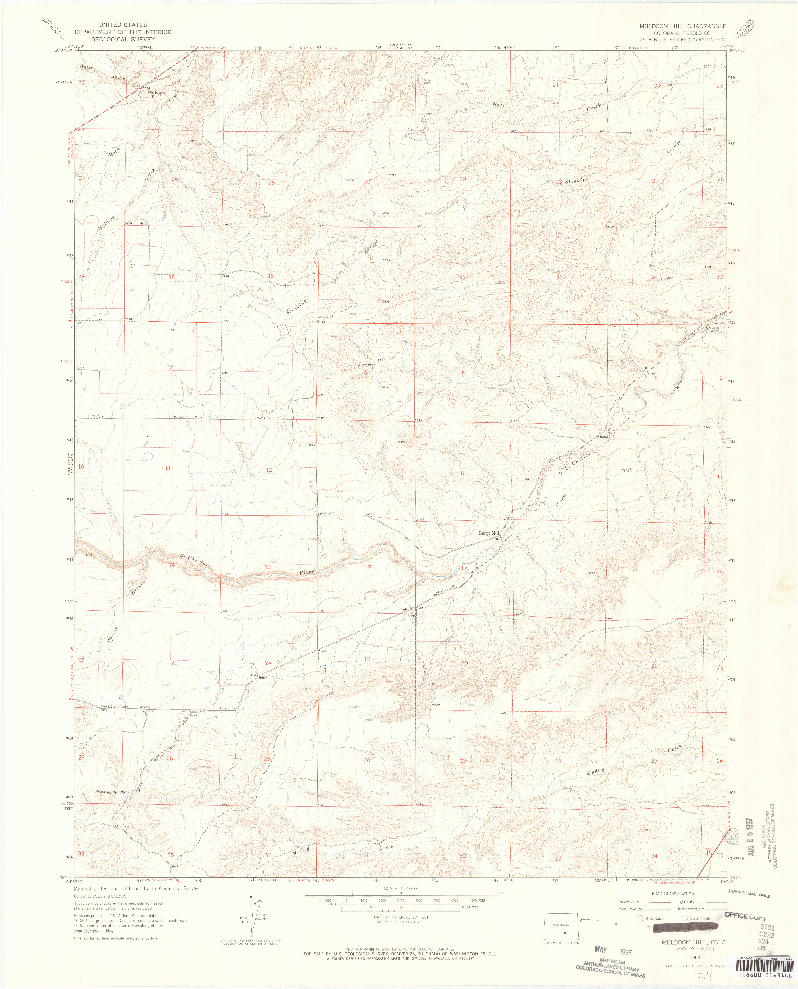 USGS 1:24000-SCALE QUADRANGLE FOR MULDOON HILL, CO 1963