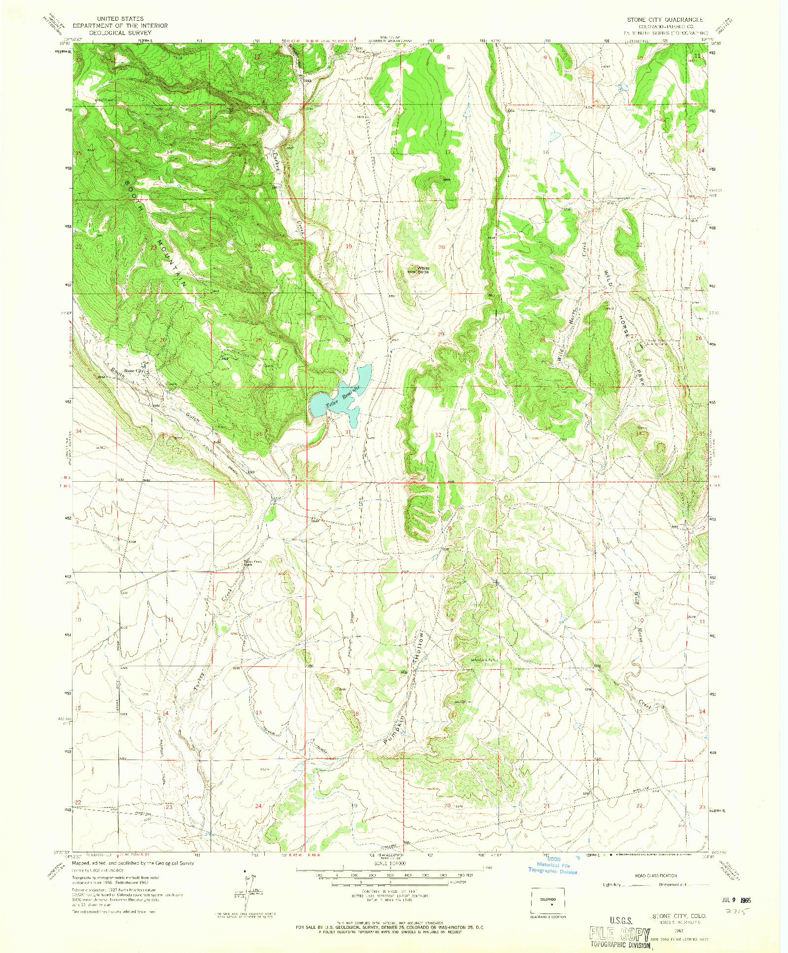 USGS 1:24000-SCALE QUADRANGLE FOR STONE CITY, CO 1963