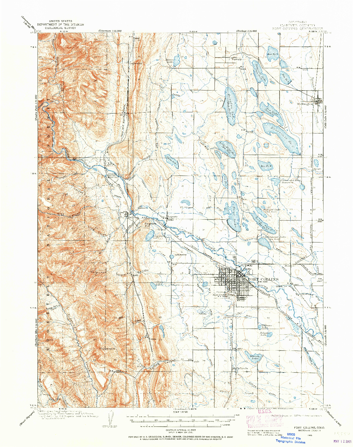 USGS 1:62500-SCALE QUADRANGLE FOR FORT COLLINS, CO 1906