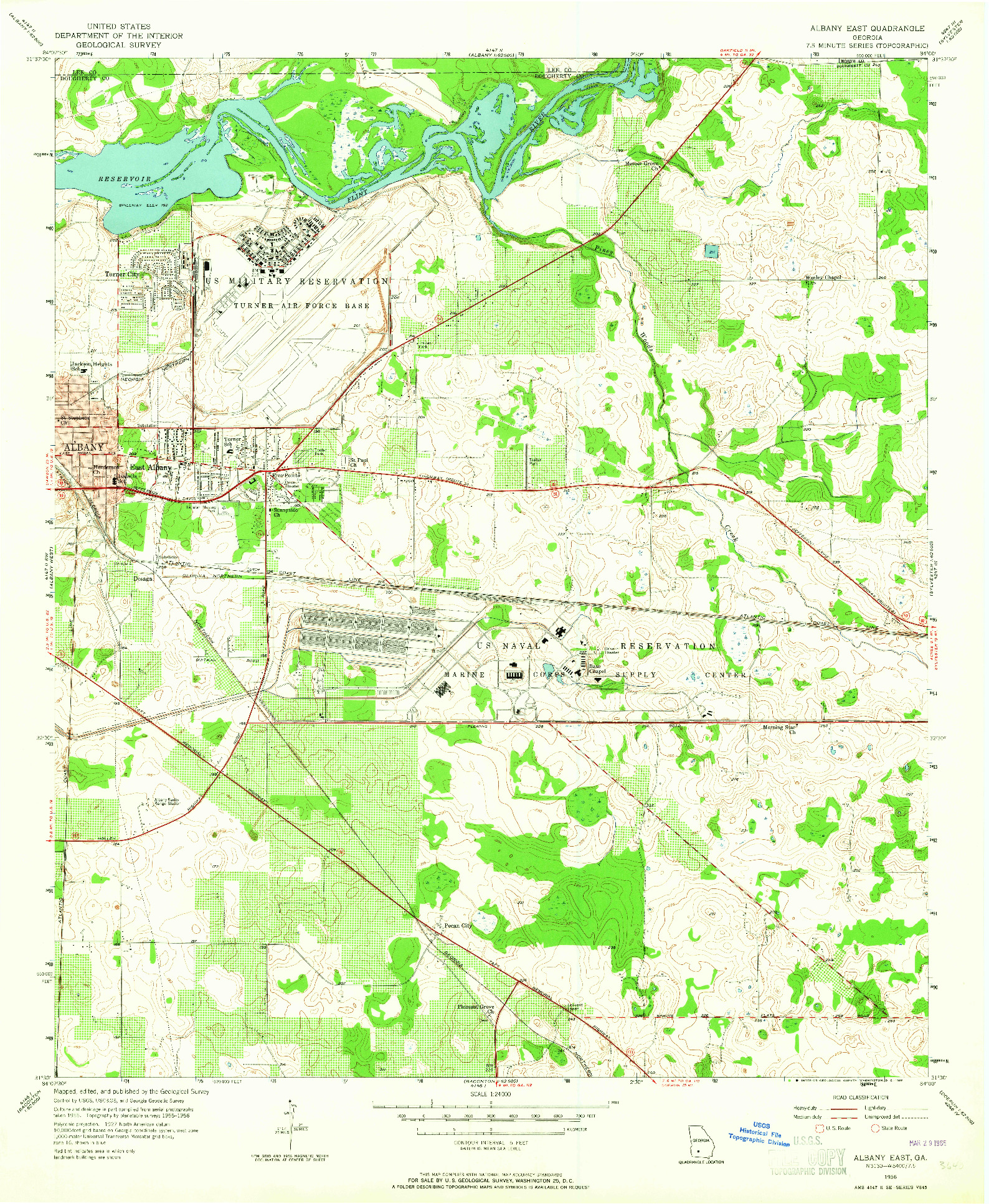 USGS 1:24000-SCALE QUADRANGLE FOR ALBANY EAST, GA 1956