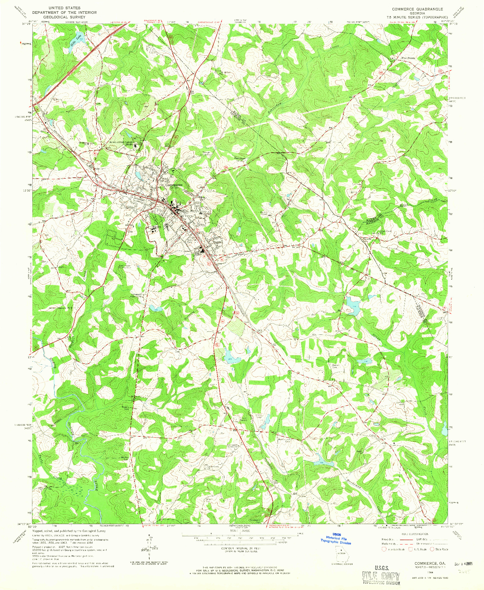 USGS 1:24000-SCALE QUADRANGLE FOR COMMERCE, GA 1964