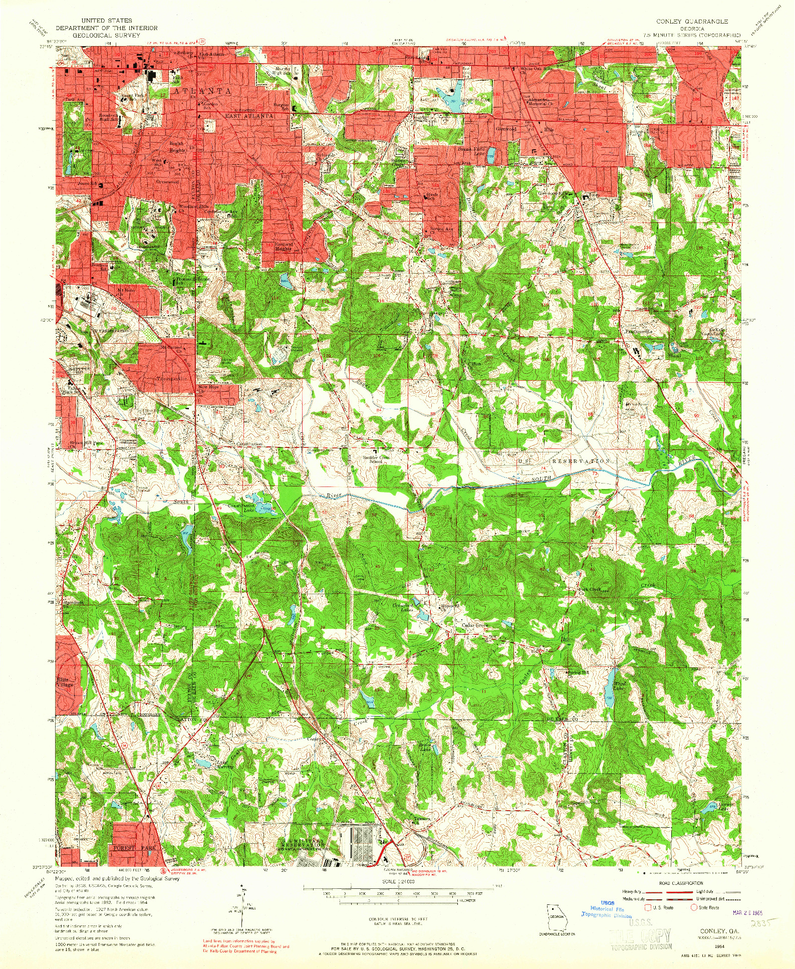 USGS 1:24000-SCALE QUADRANGLE FOR CONLEY, GA 1954