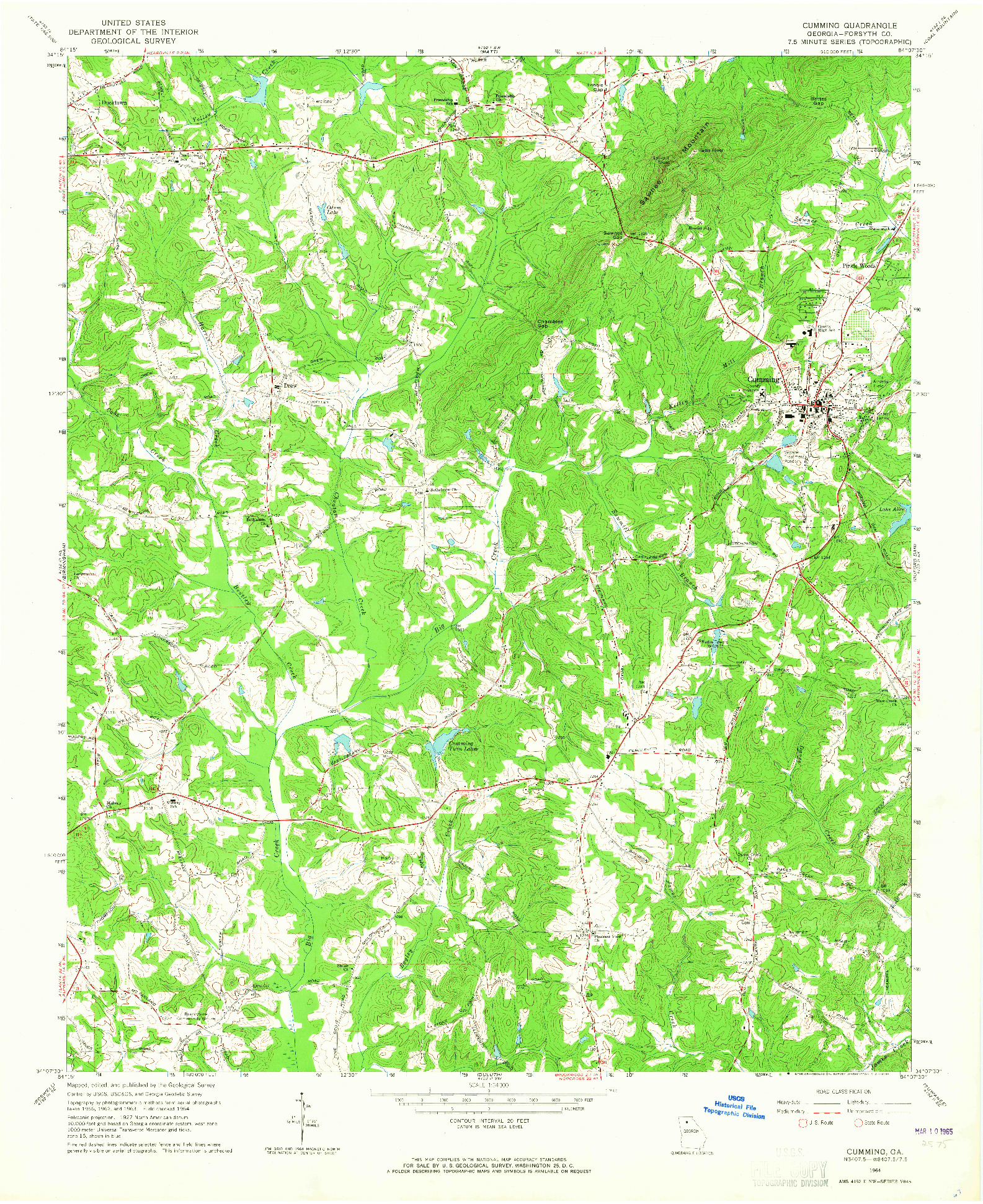 USGS 1:24000-SCALE QUADRANGLE FOR CUMMING, GA 1964