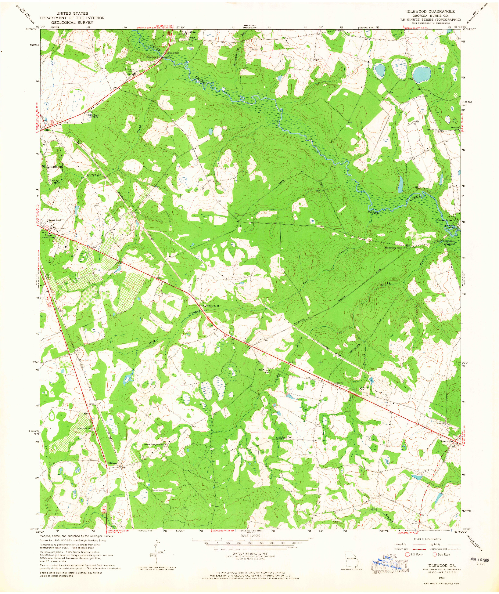 USGS 1:24000-SCALE QUADRANGLE FOR IDLEWOOD, GA 1964