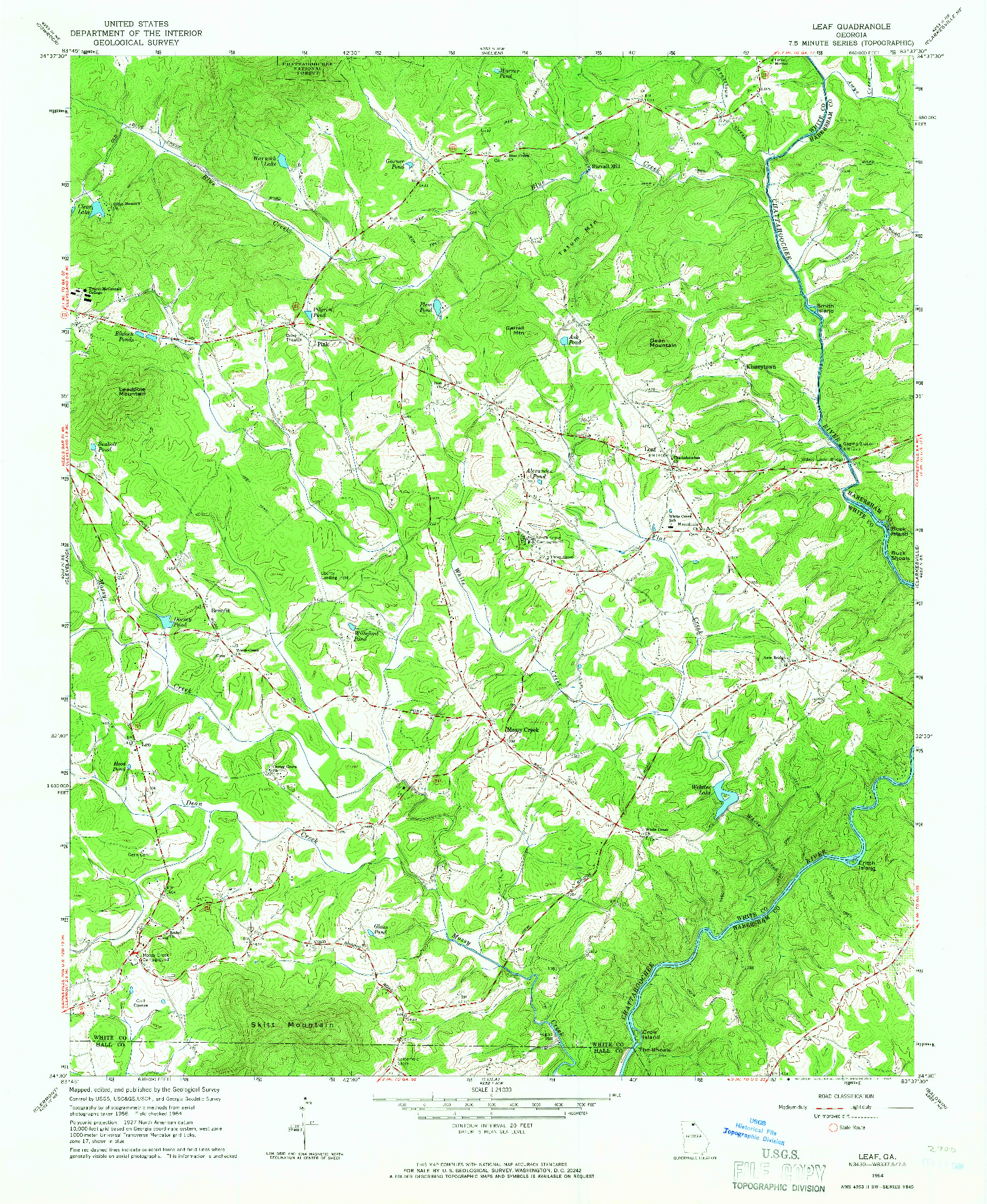 USGS 1:24000-SCALE QUADRANGLE FOR LEAF, GA 1964