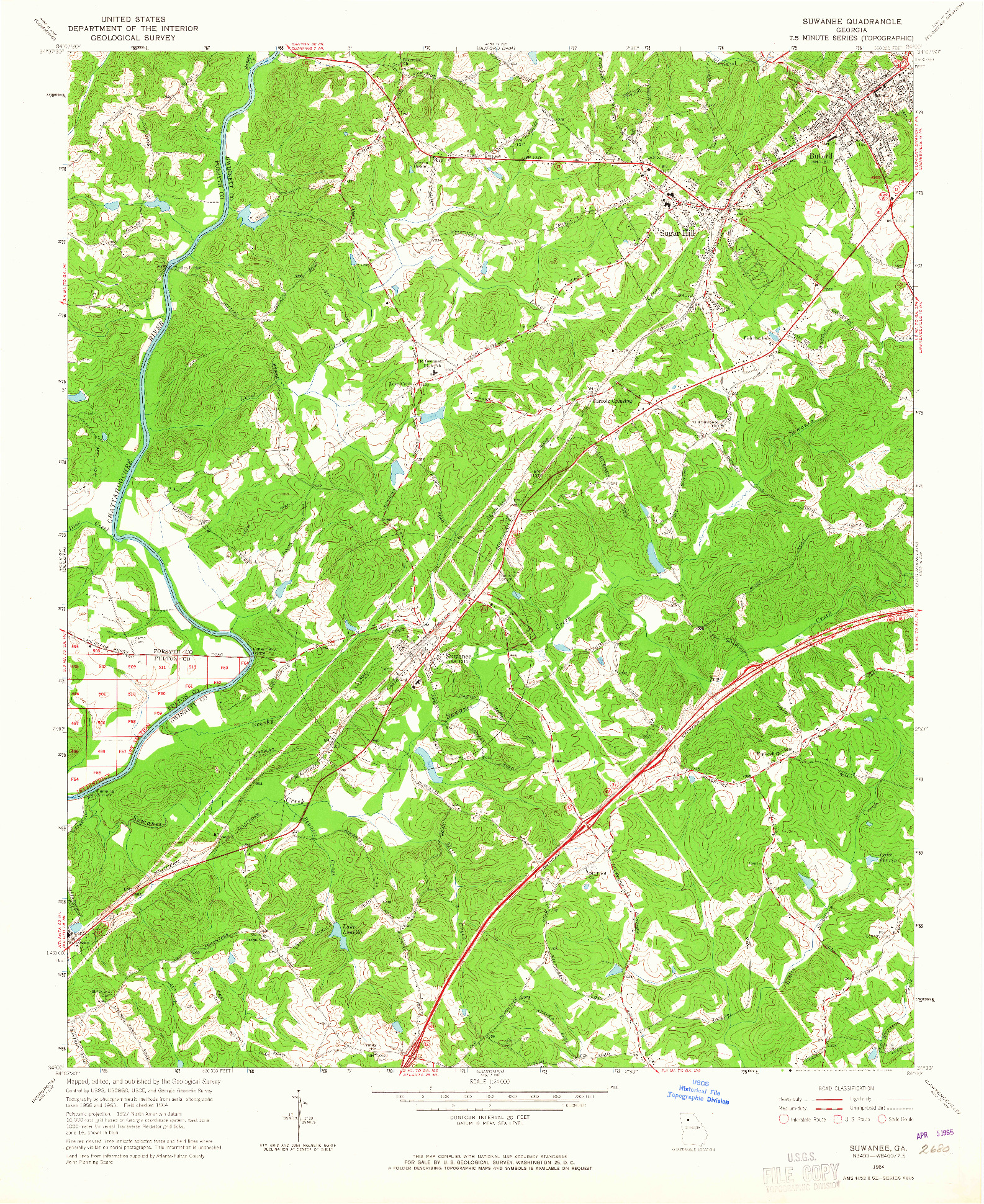 USGS 1:24000-SCALE QUADRANGLE FOR SUWANEE, GA 1964