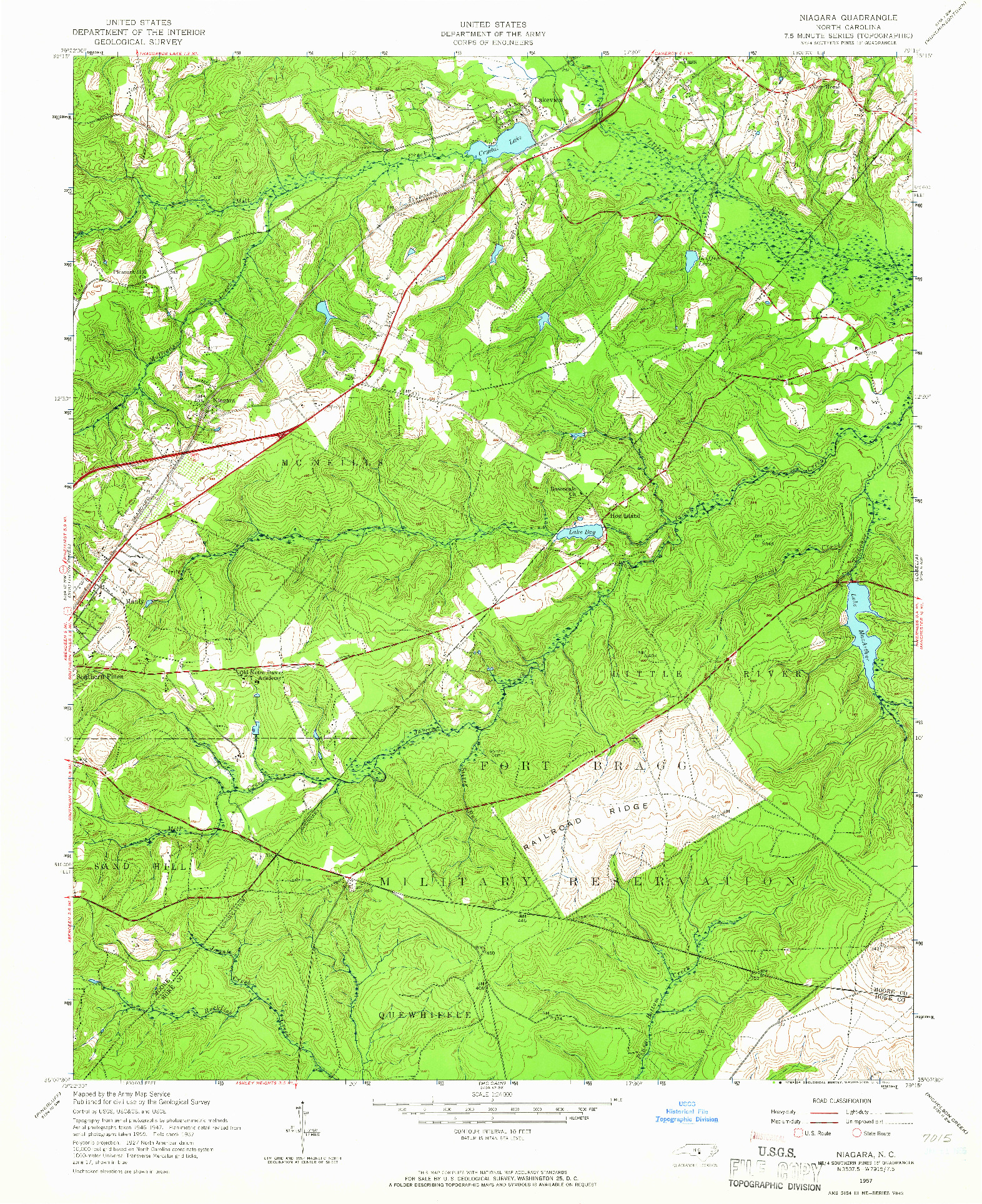 USGS 1:24000-SCALE QUADRANGLE FOR NIAGARA, NC 1957