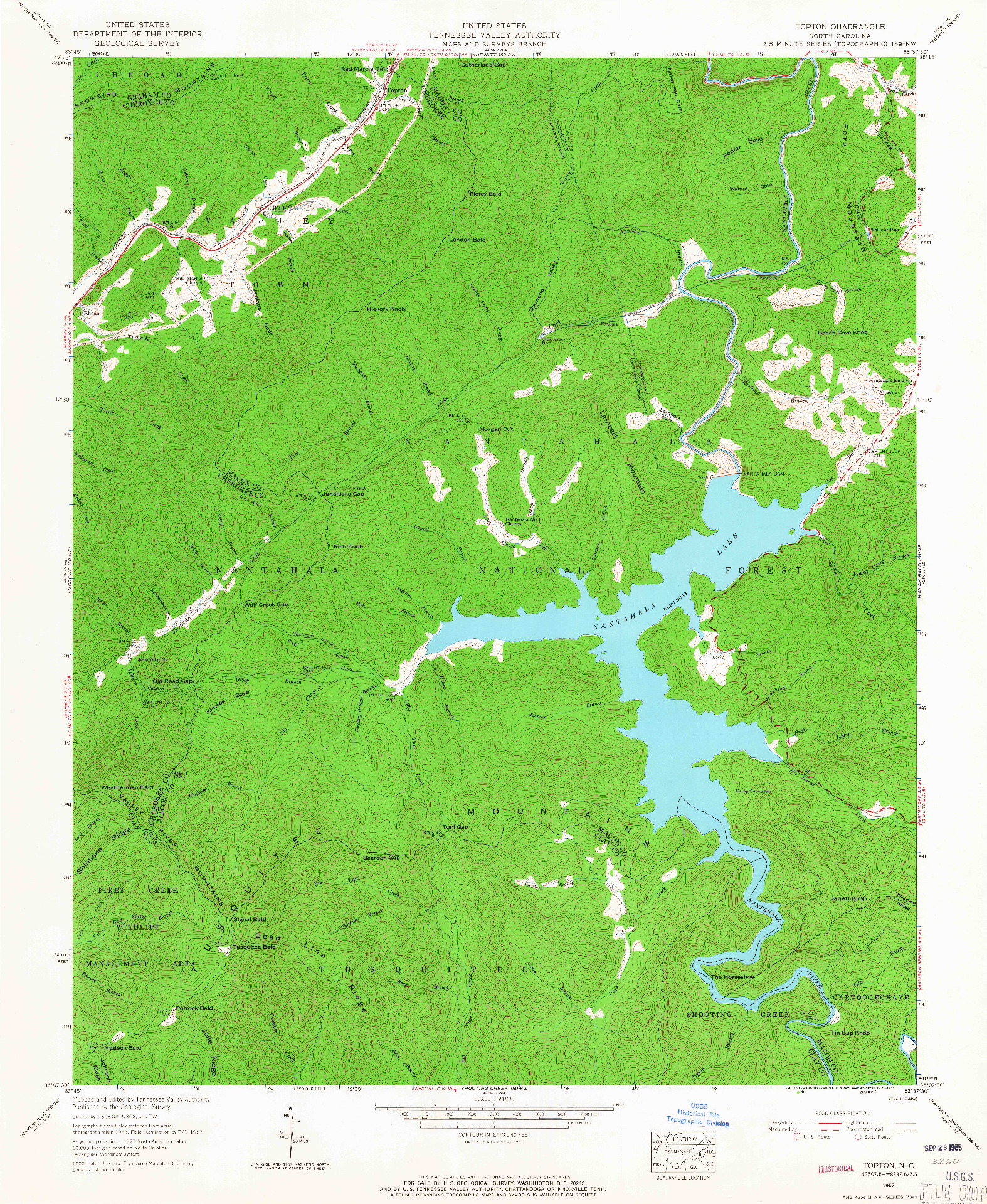 USGS 1:24000-SCALE QUADRANGLE FOR TOPTON, NC 1957