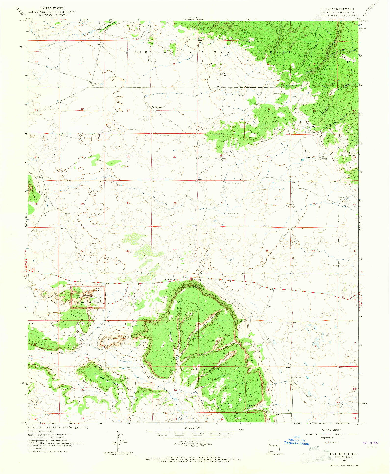 USGS 1:24000-SCALE QUADRANGLE FOR EL MORRO, NM 1963