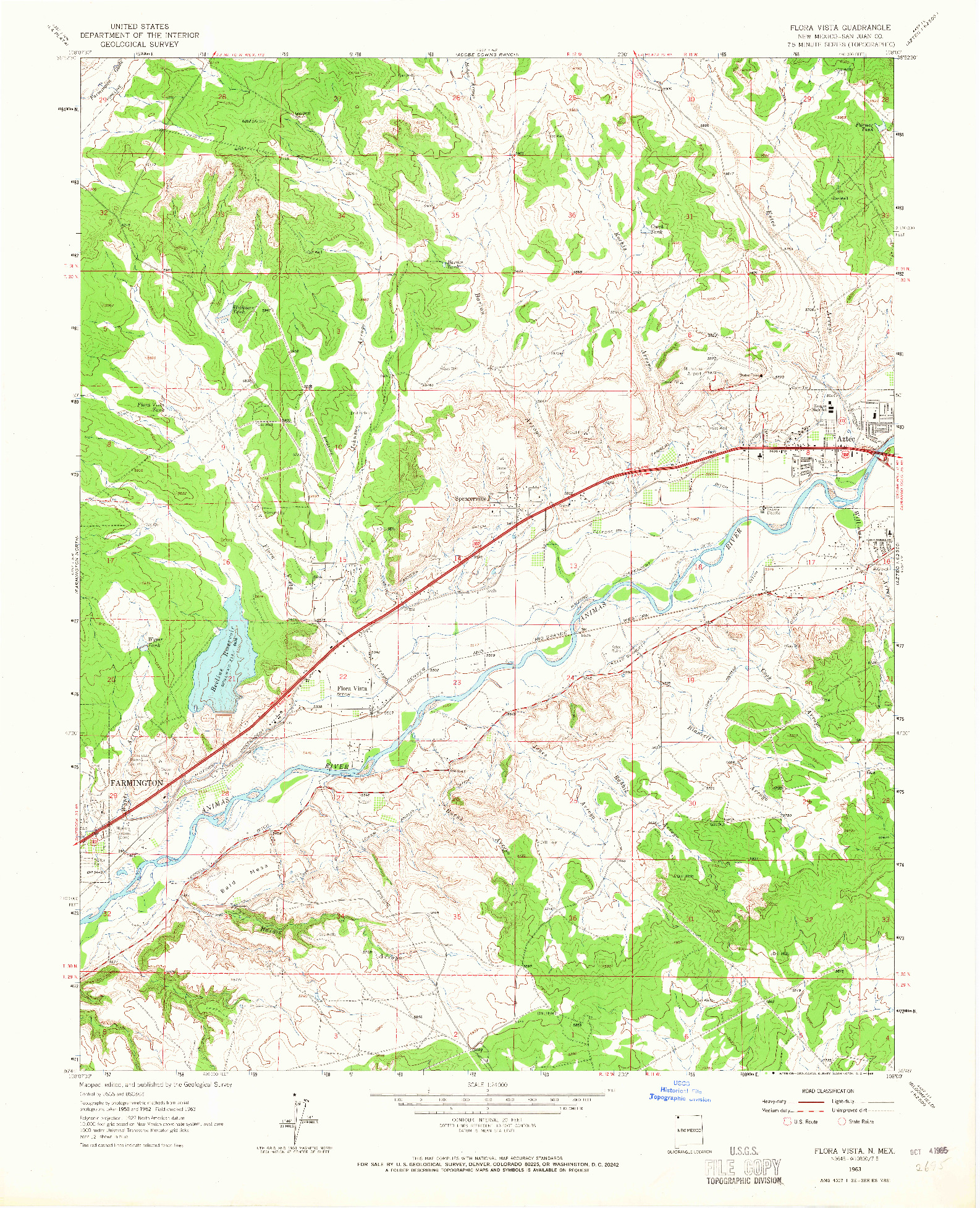 USGS 1:24000-SCALE QUADRANGLE FOR FLORA VISTA, NM 1963