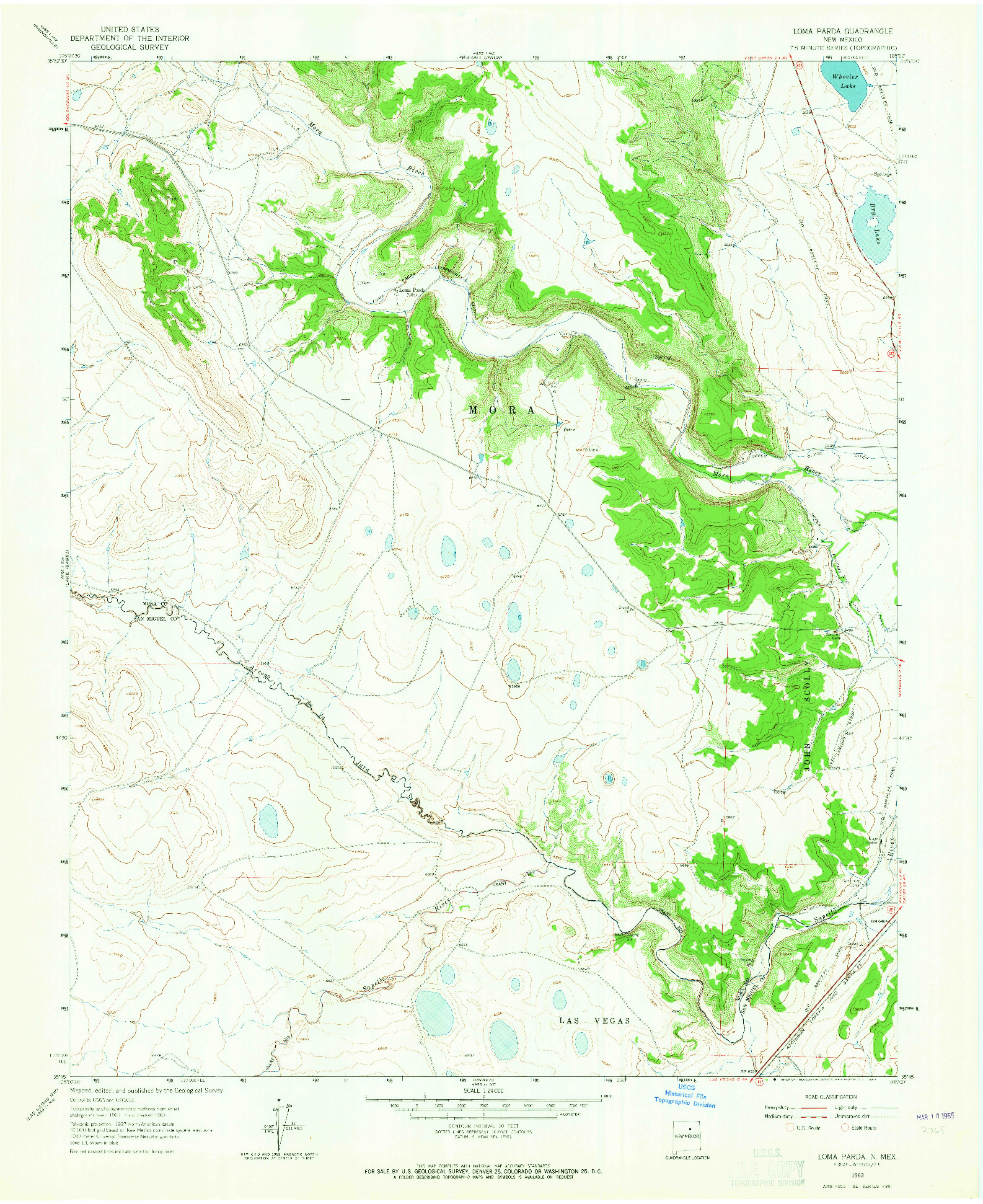 USGS 1:24000-SCALE QUADRANGLE FOR LOMA PARDA, NM 1963