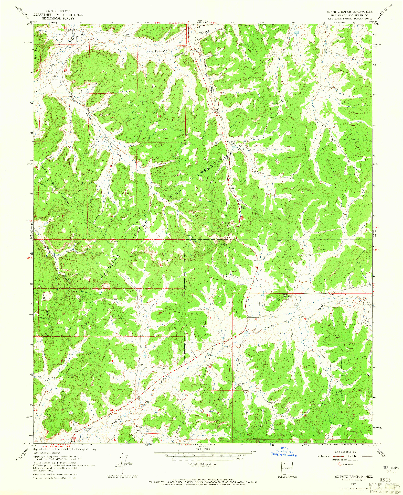 USGS 1:24000-SCALE QUADRANGLE FOR SCHMITZ RANCH, NM 1963