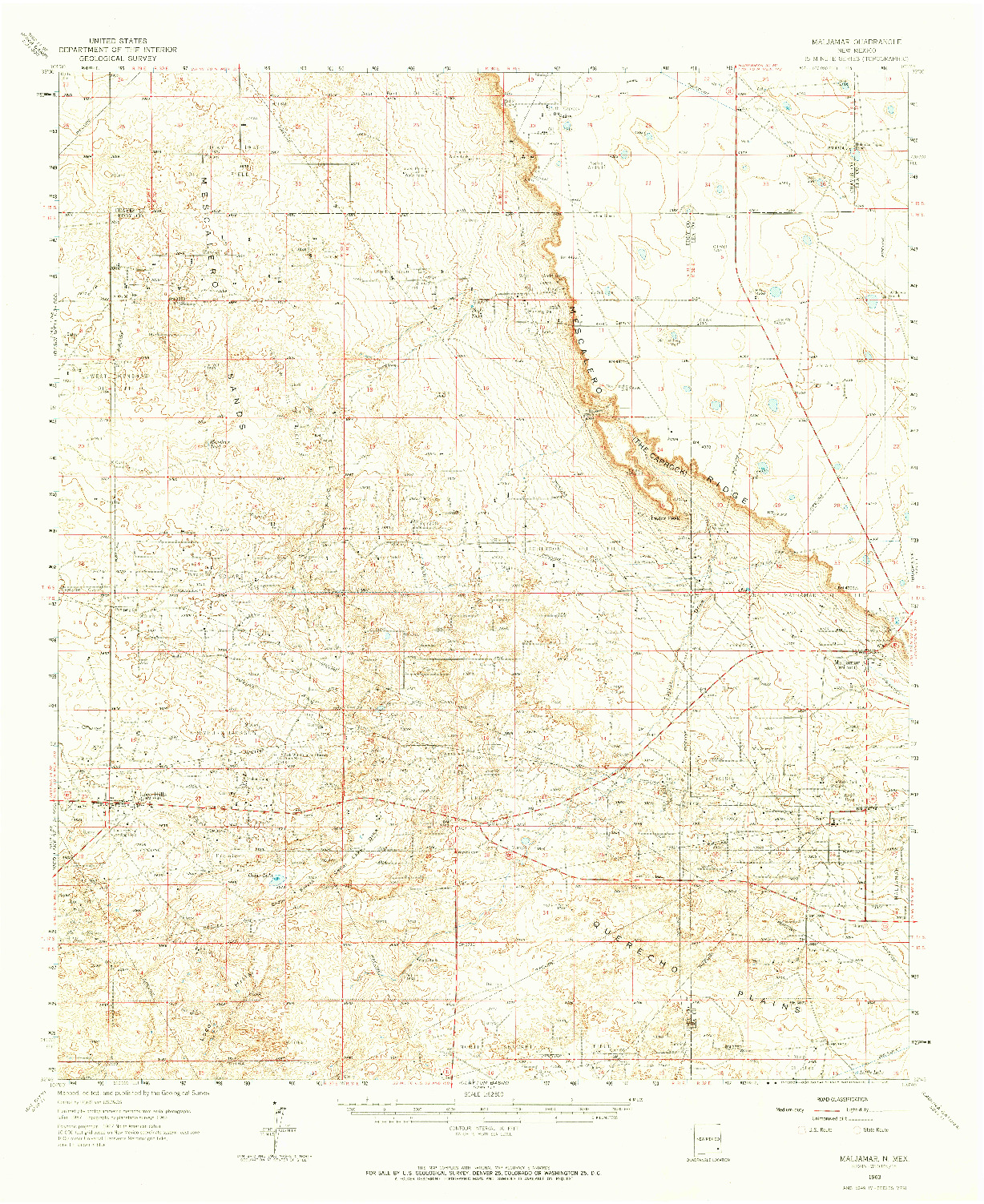 USGS 1:62500-SCALE QUADRANGLE FOR MALJAMAR, NM 1963